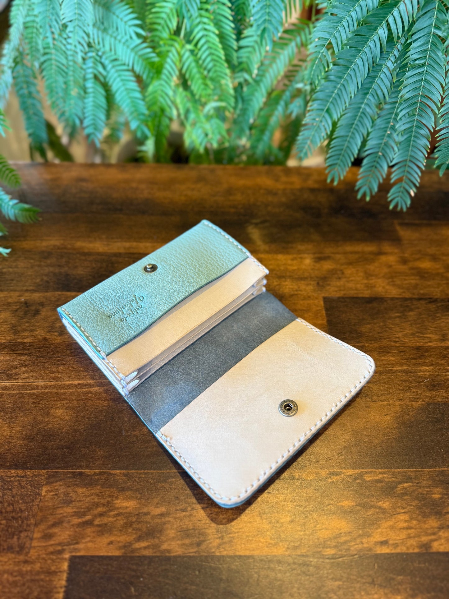 【屋久鹿革】おさいふ名刺入れスクエアタイプ