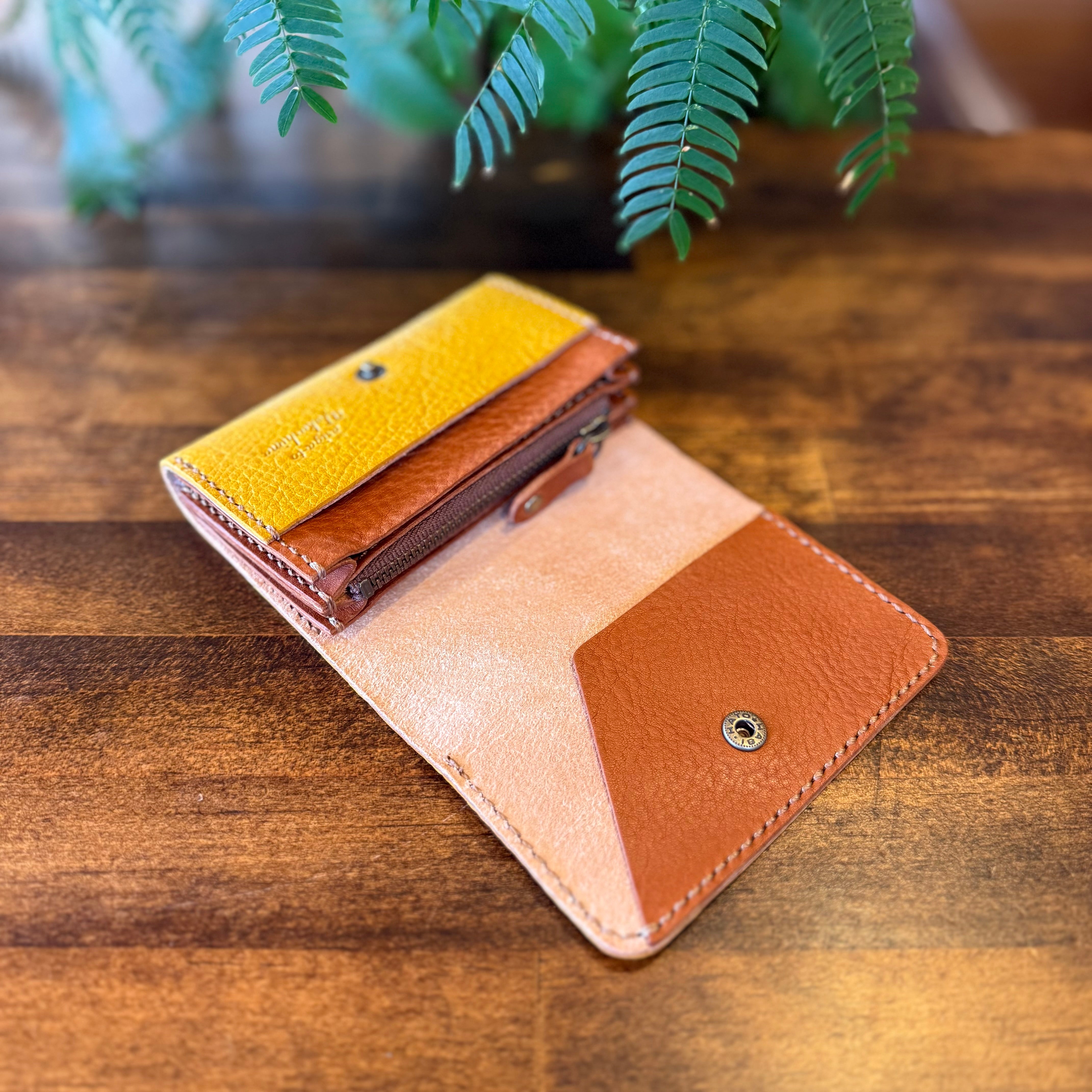 【屋久鹿革】こぢんまり財布(菜の花)