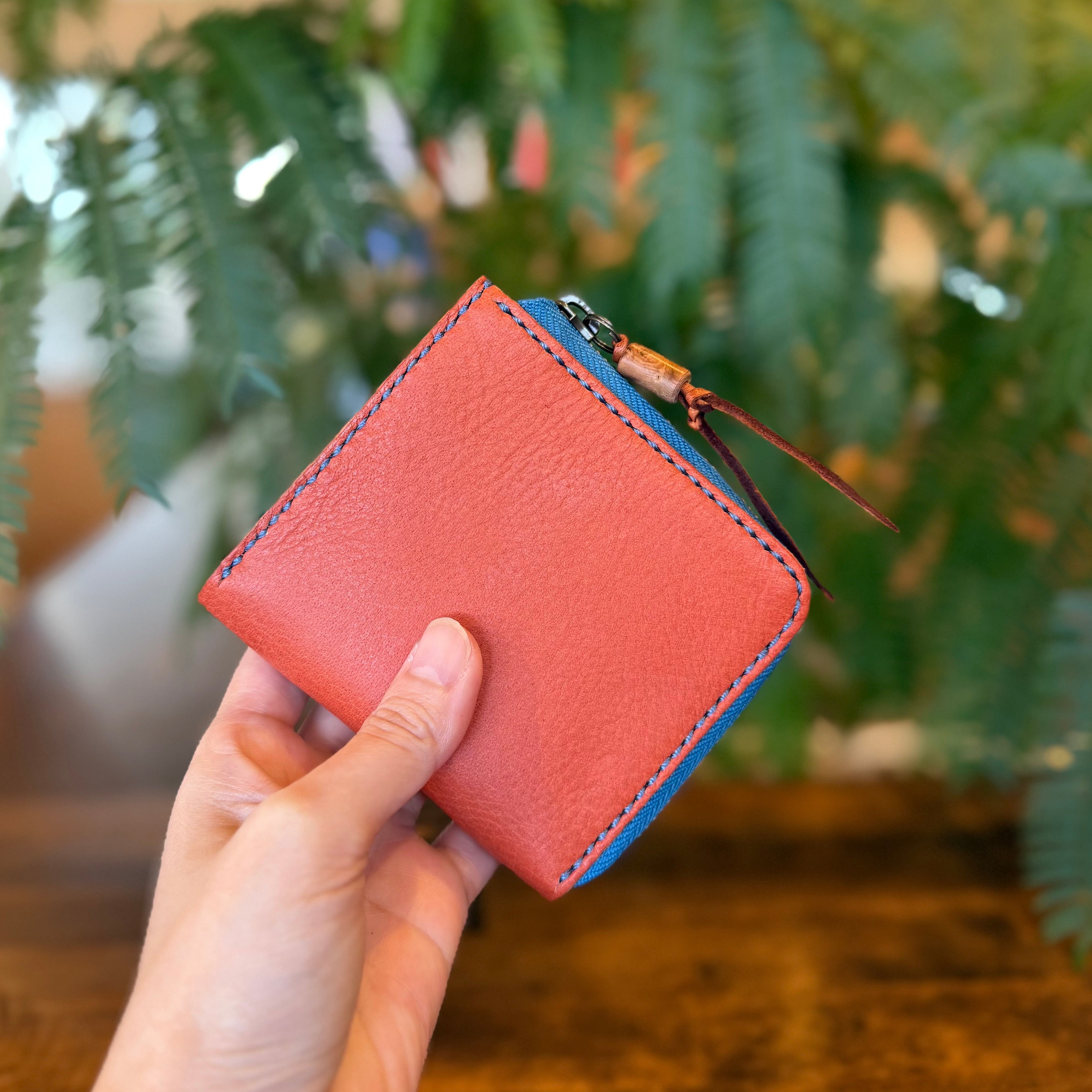 【屋久鹿革】究極の島財布(煉瓦色)【限定カラー】【受注生産】