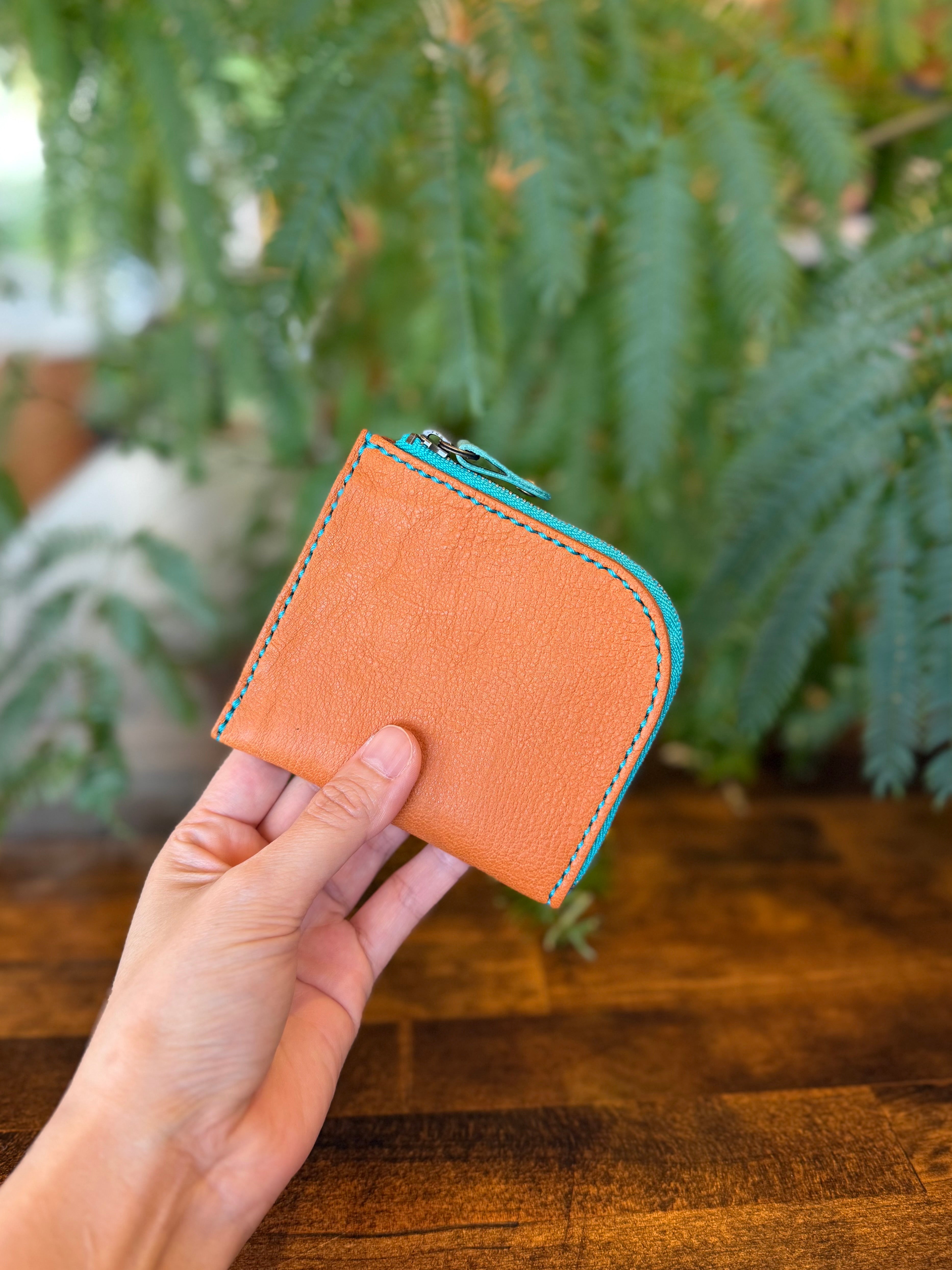 【屋久鹿革】島財布・キャメル