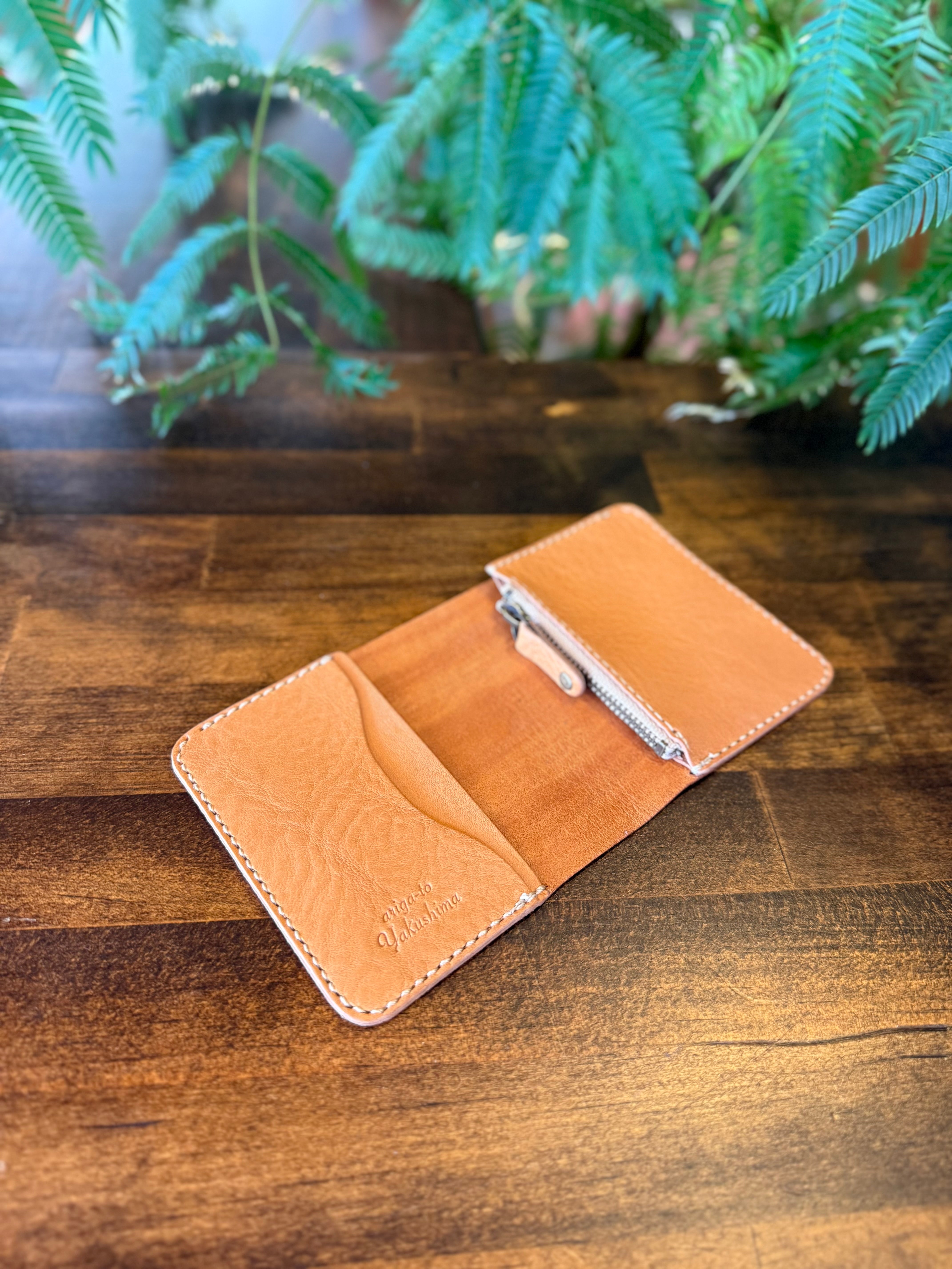 【屋久鹿革】家計管理Wallet(キャメル)