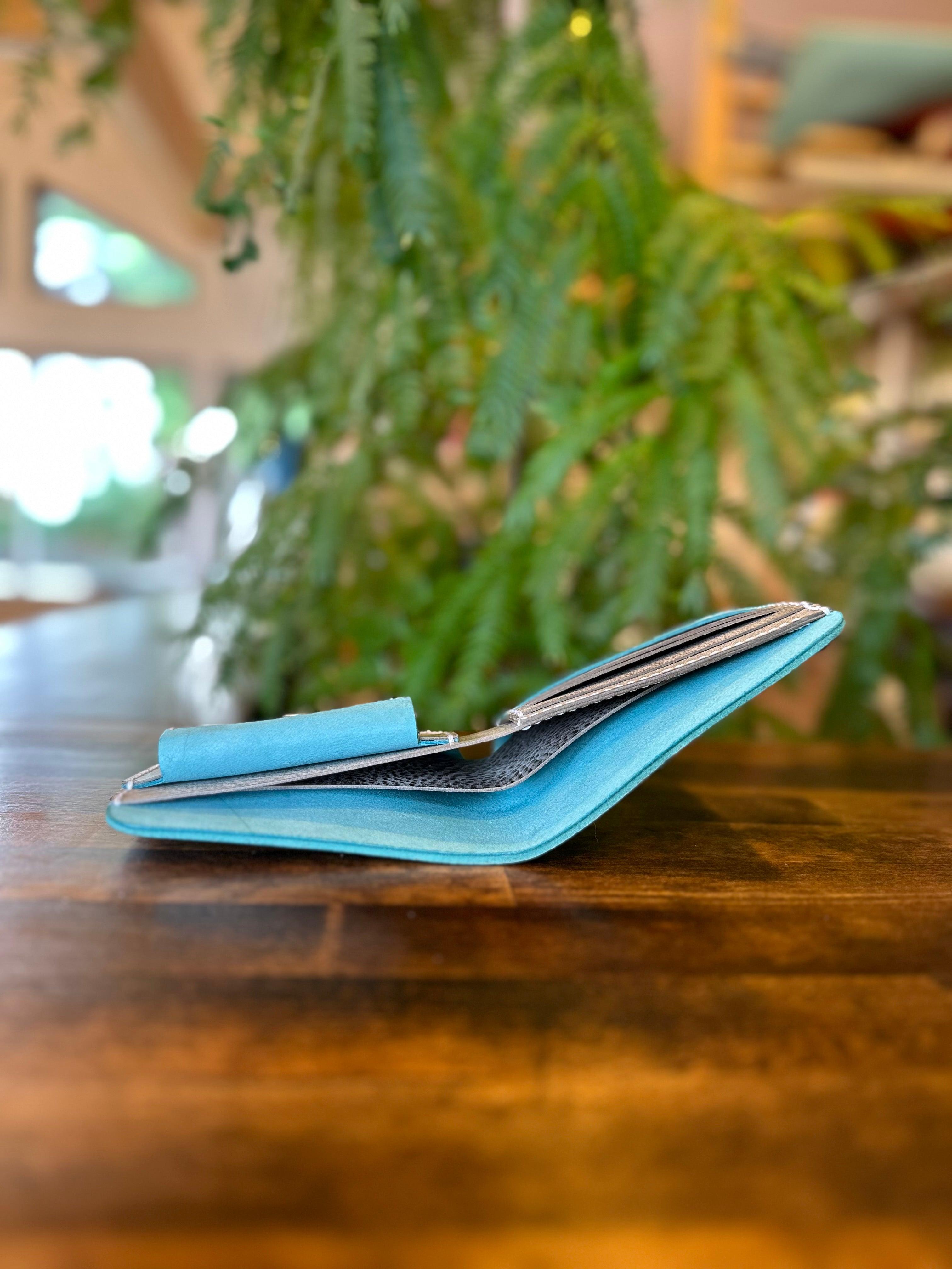 【屋久鹿革】二つ折り財布(水の音色)【受注生産】