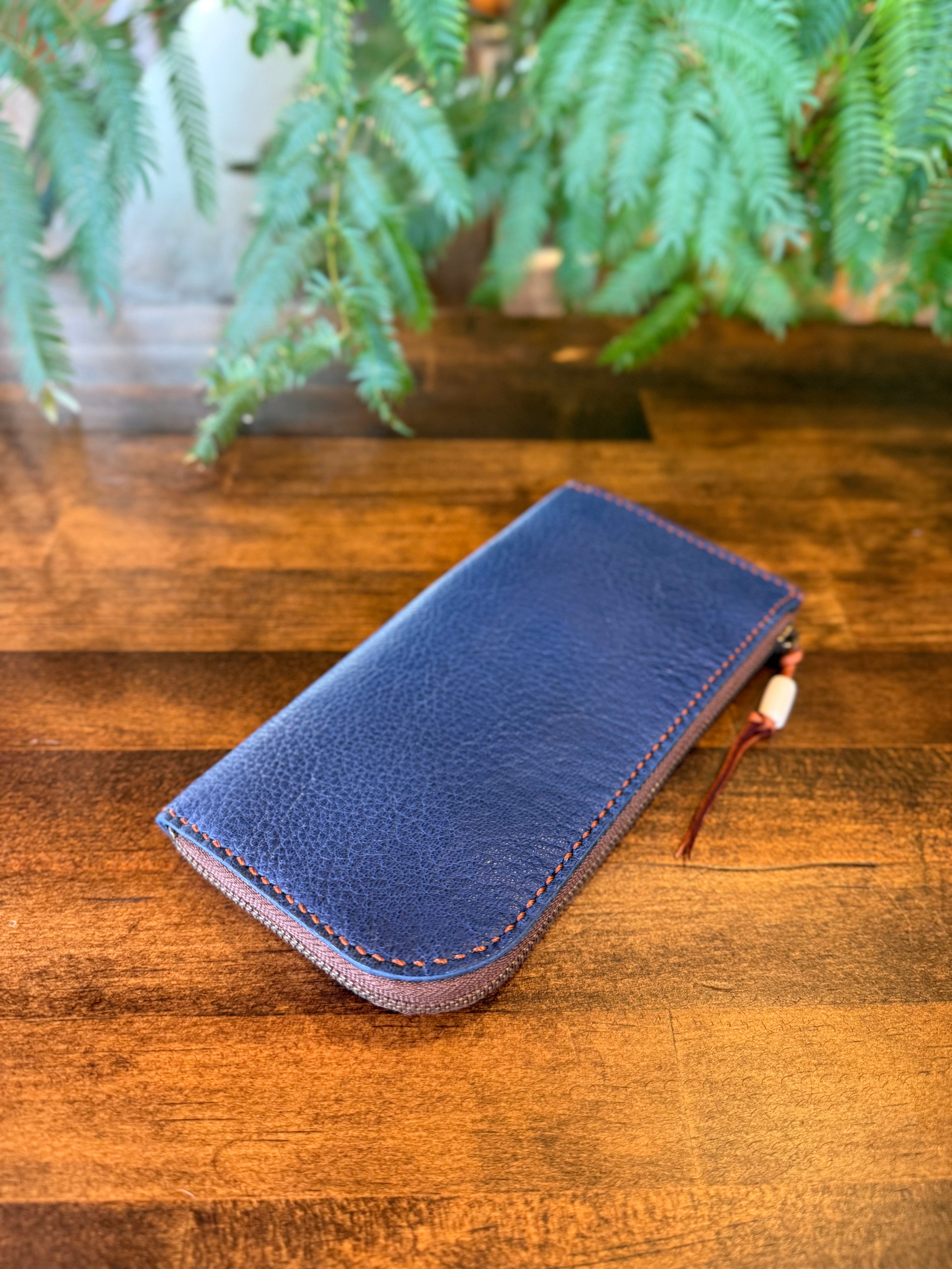 【蝦夷鹿革】島財布セミロング