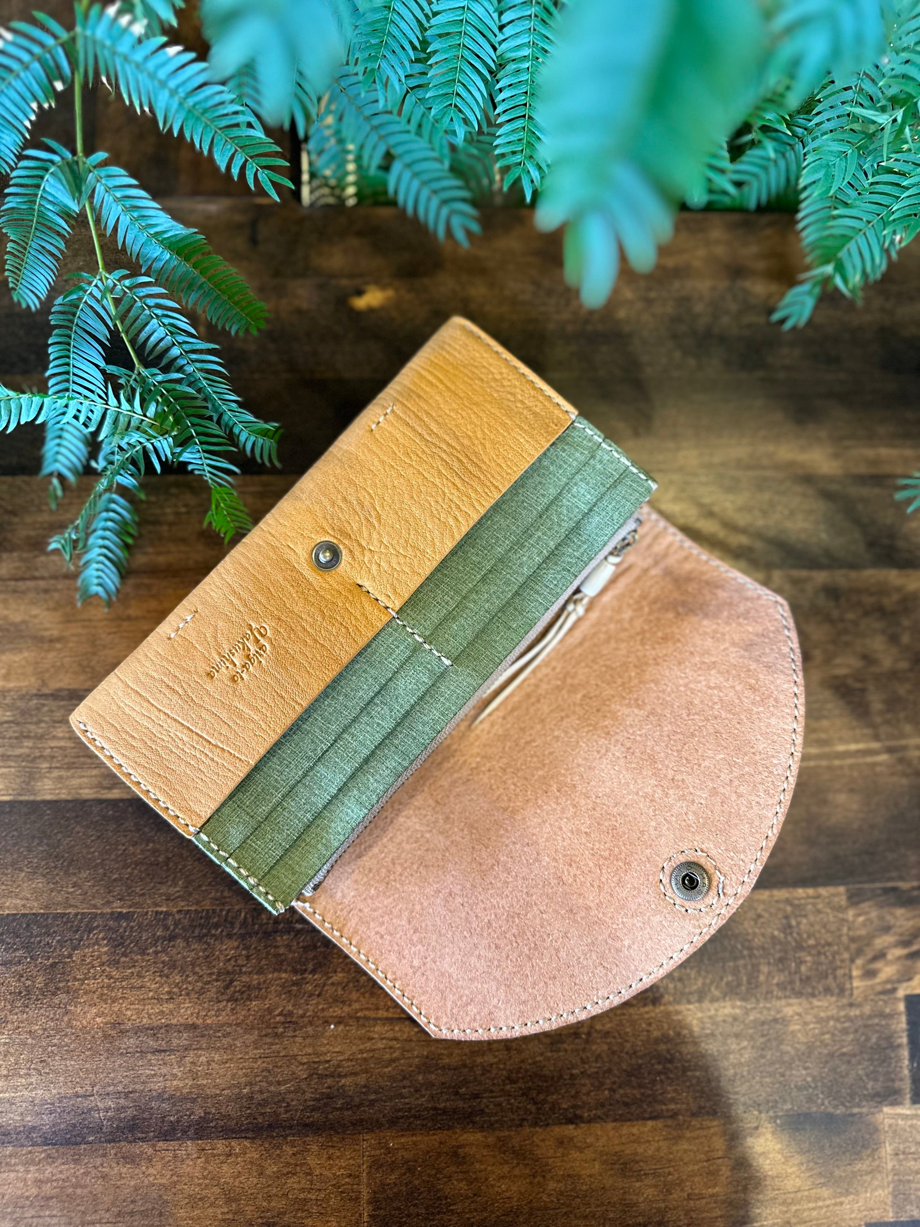 【屋久鹿革】ヤクシカと三日月のロングウォレット【受注生産】