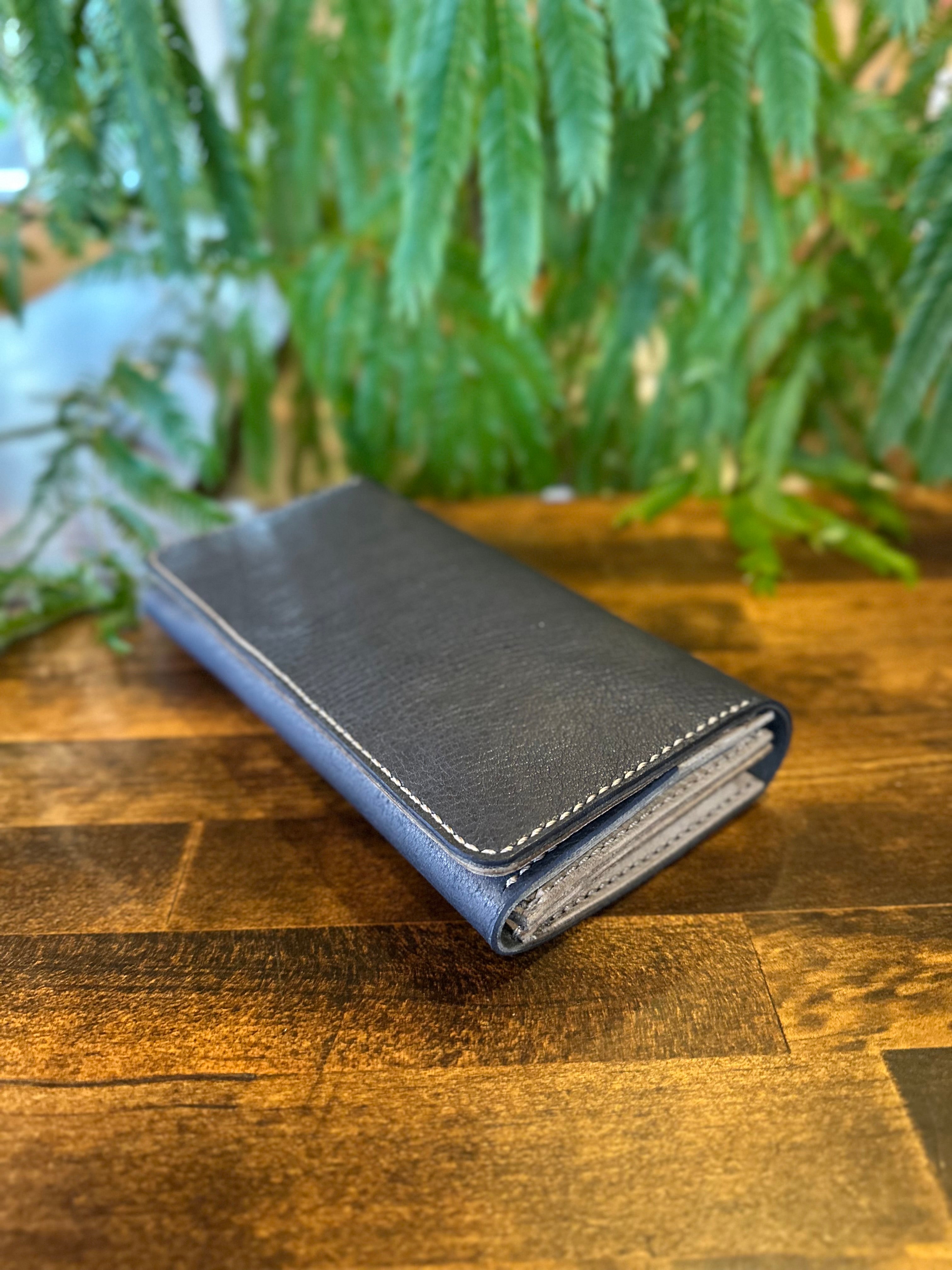 【蝦夷鹿革】『深海』長財布【受注生産】