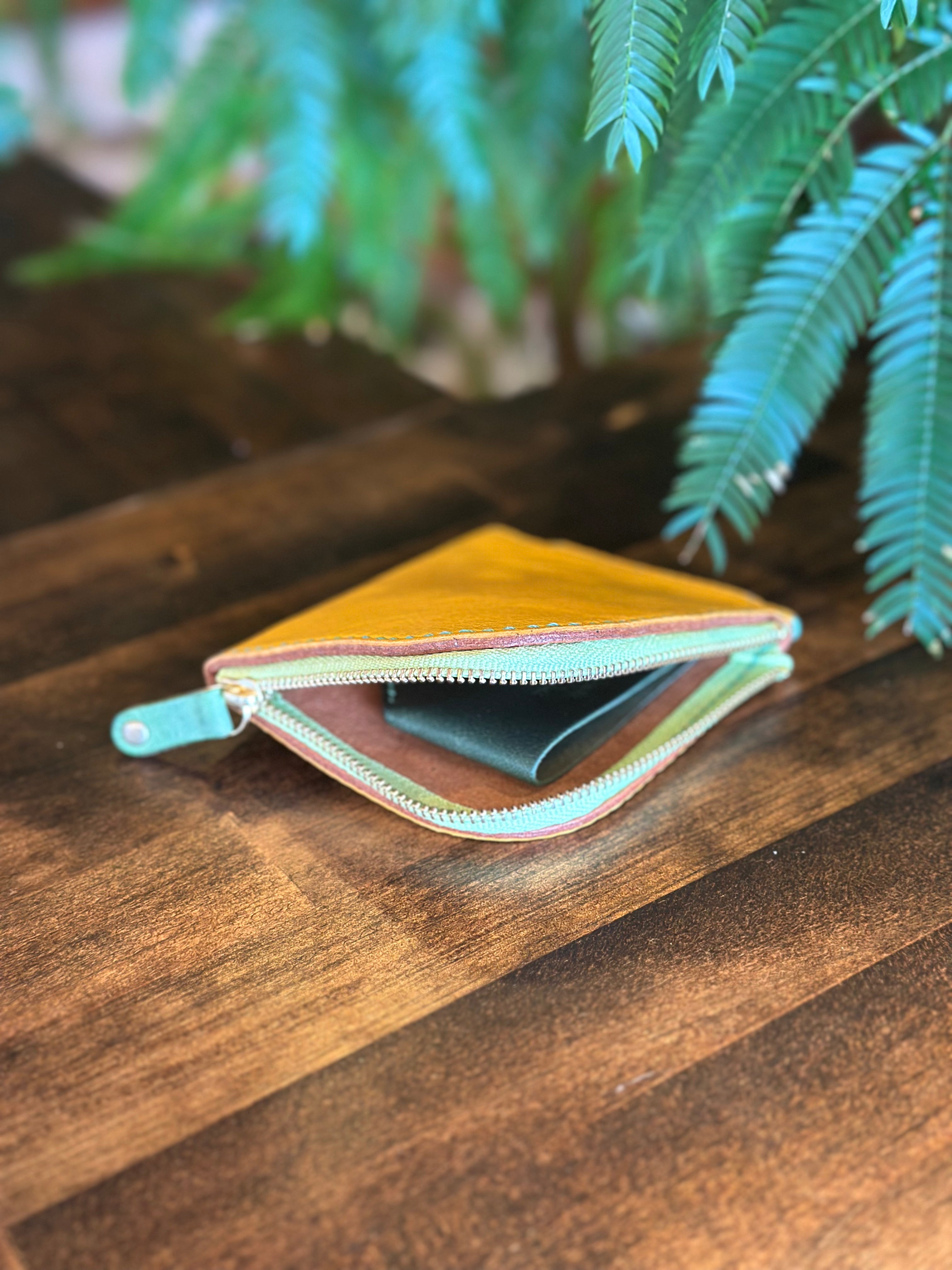 【屋久鹿革】島財布・イエロー