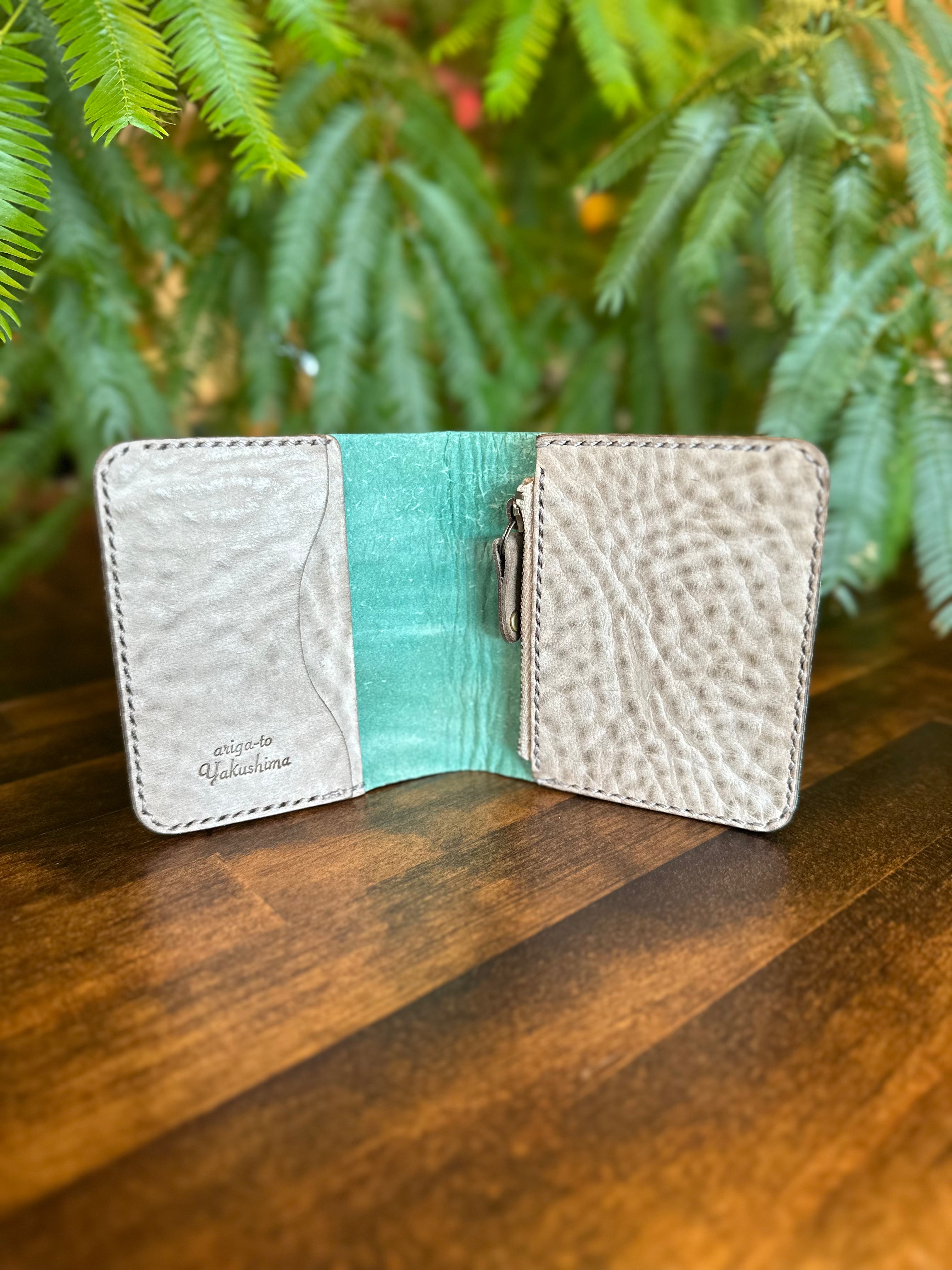 【屋久鹿革】家計管理Wallet(ターコイズ)