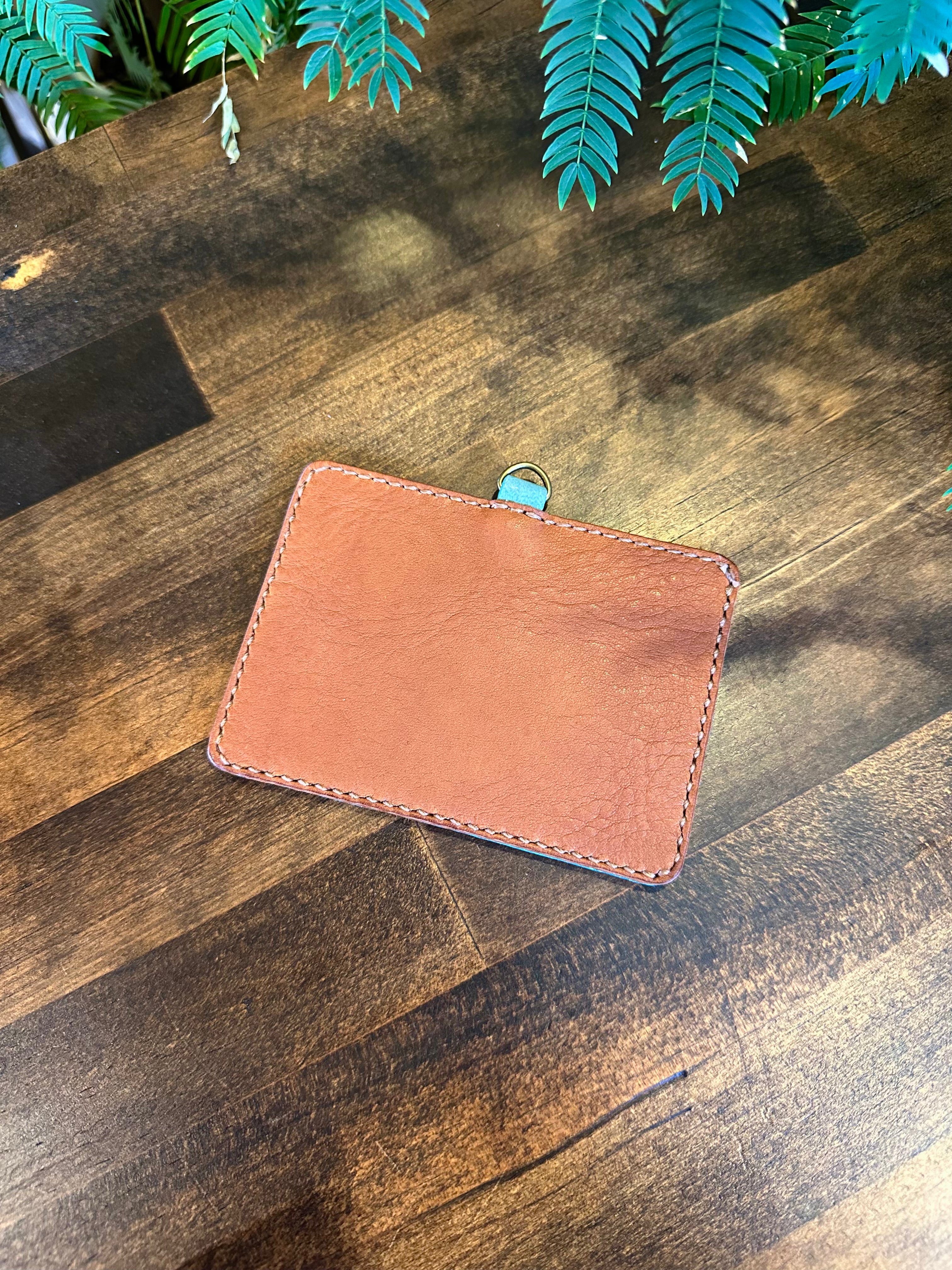 Employee ID case, khaki x brown (Yakushika leather x Tochigi leather)