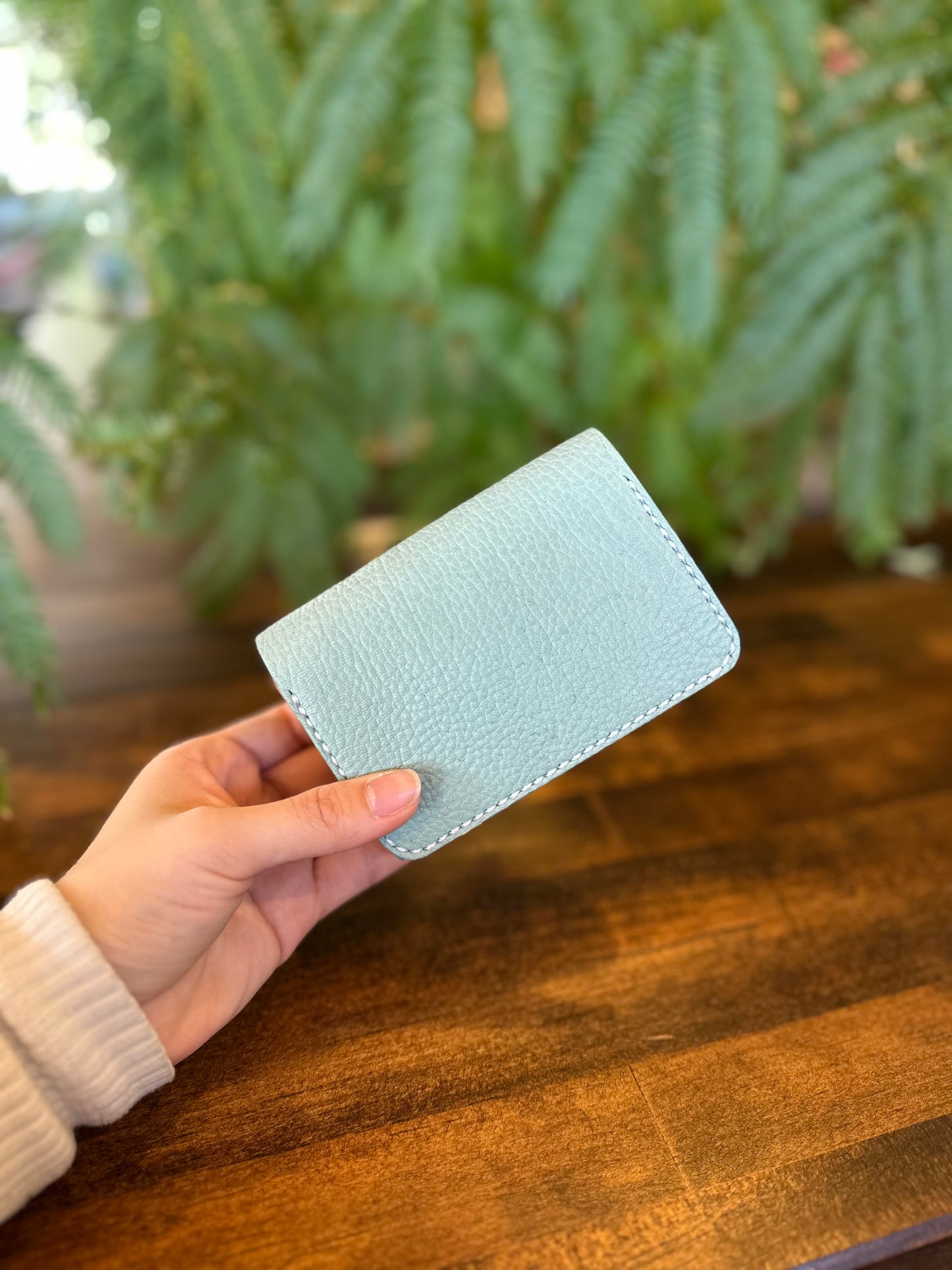 Small wallet (turquoise x light camel)