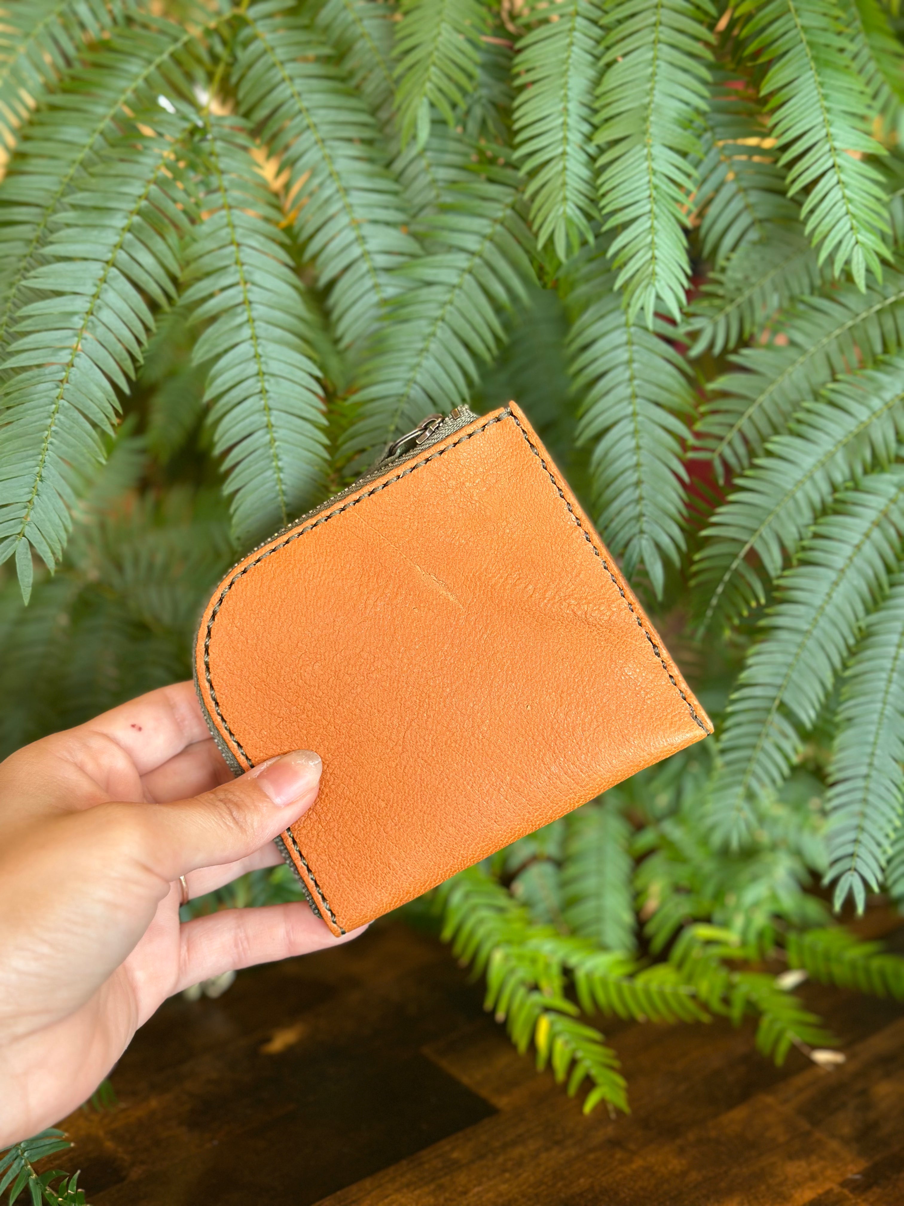 【屋久鹿革】島財布・キャメル