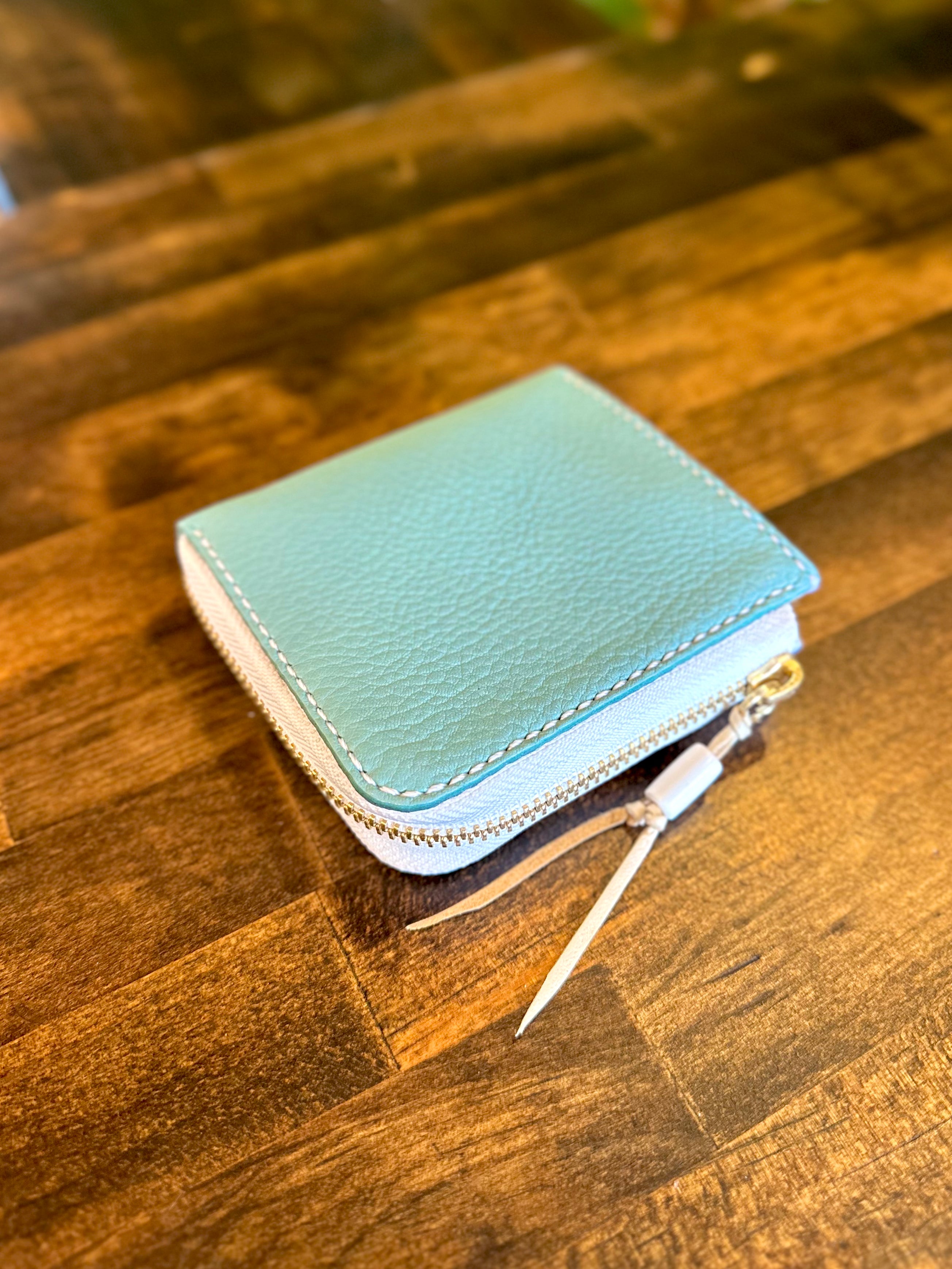 【屋久鹿革】究極の島財布(ターコイズ)