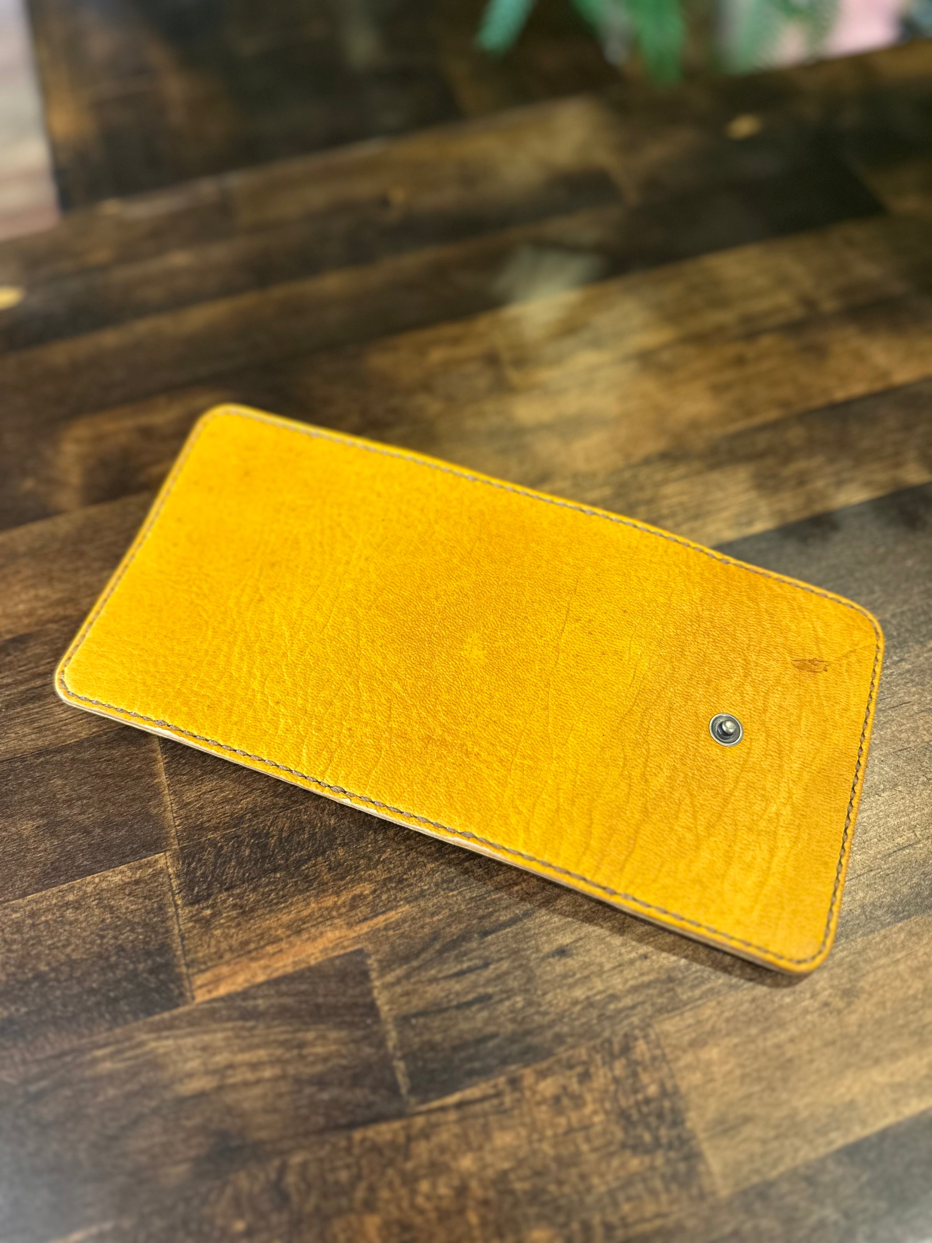 【屋久鹿革】おさいふキーケース・イエロー