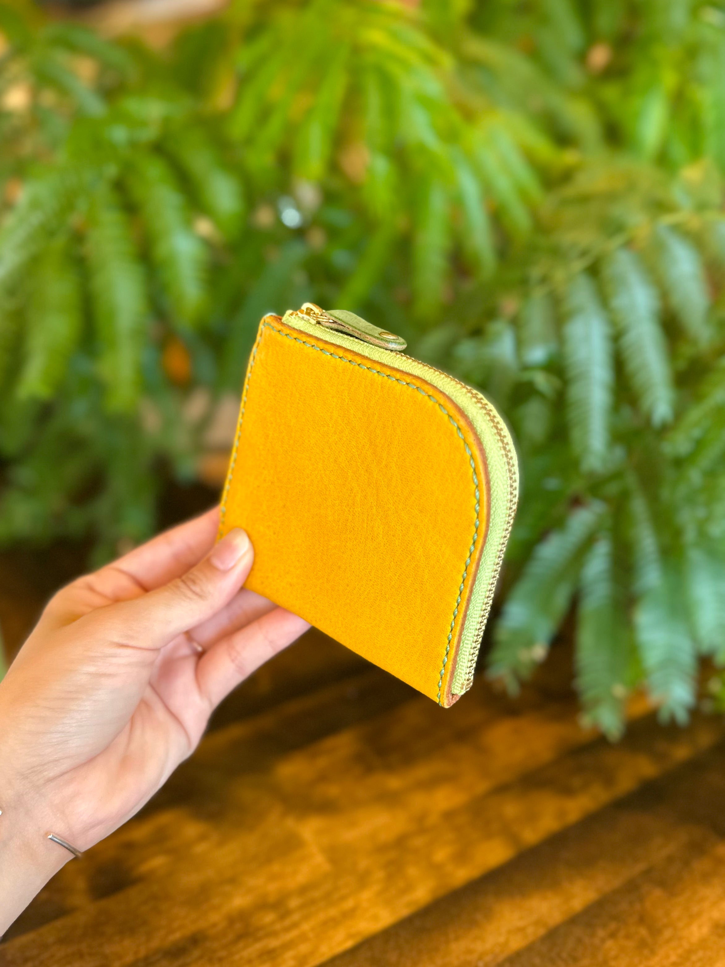【屋久鹿革】島財布・イエロー