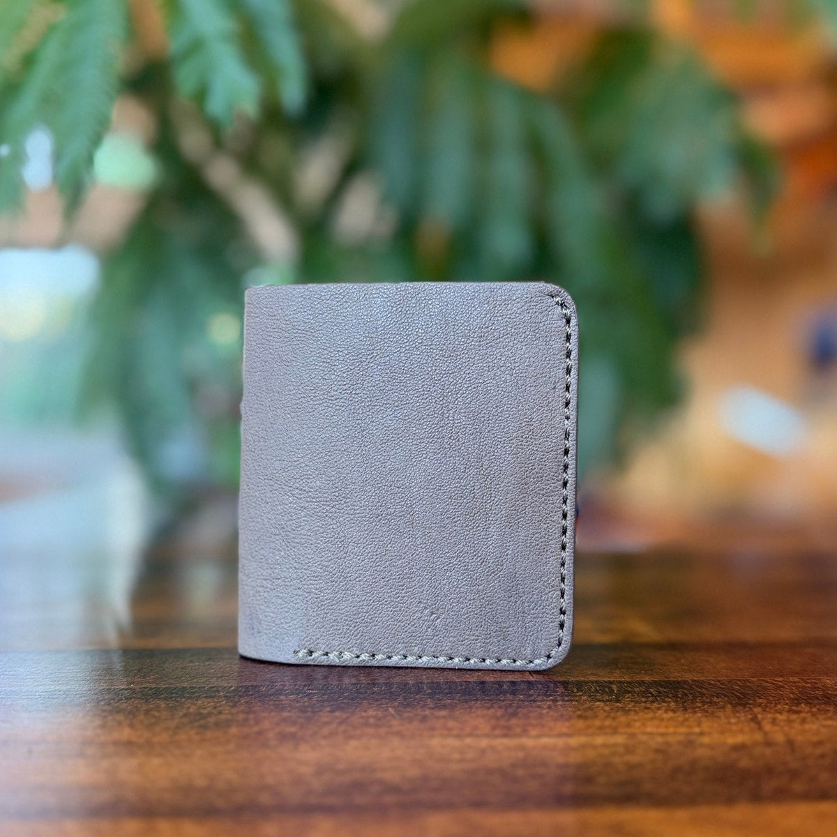 【屋久鹿革】家計管理Wallet/チャコール×ブラック×ダークグリーン