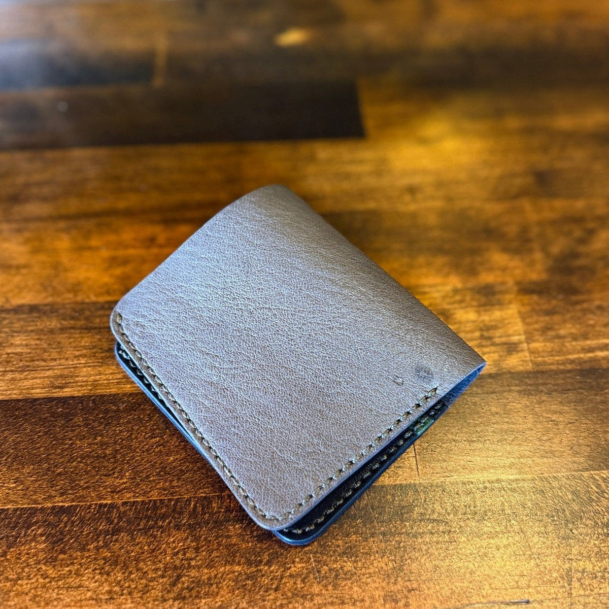 【屋久鹿革】家計管理Wallet/チャコール×ブラック×ダークグリーン