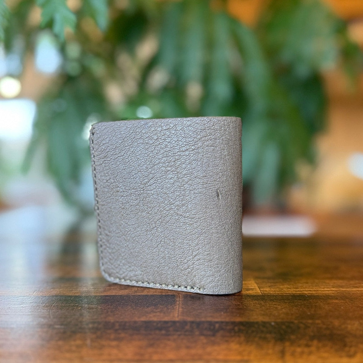 【屋久鹿革】家計管理Wallet/チャコール×ブラック×ダークグリーン