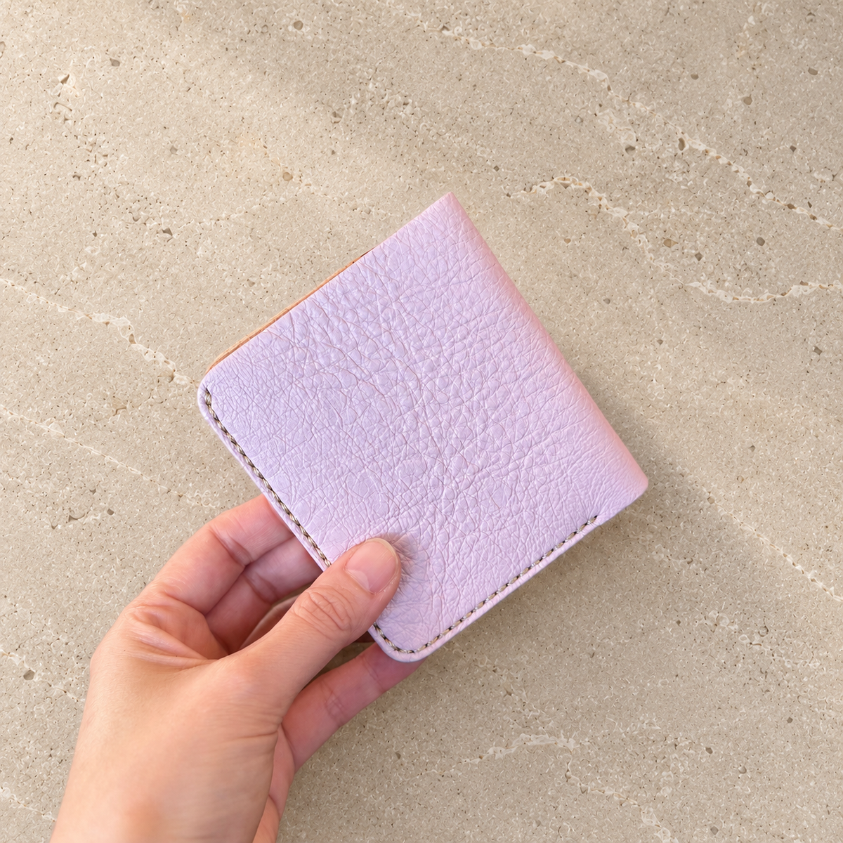 【屋久鹿革】家計管理Wallet/くすみピンク