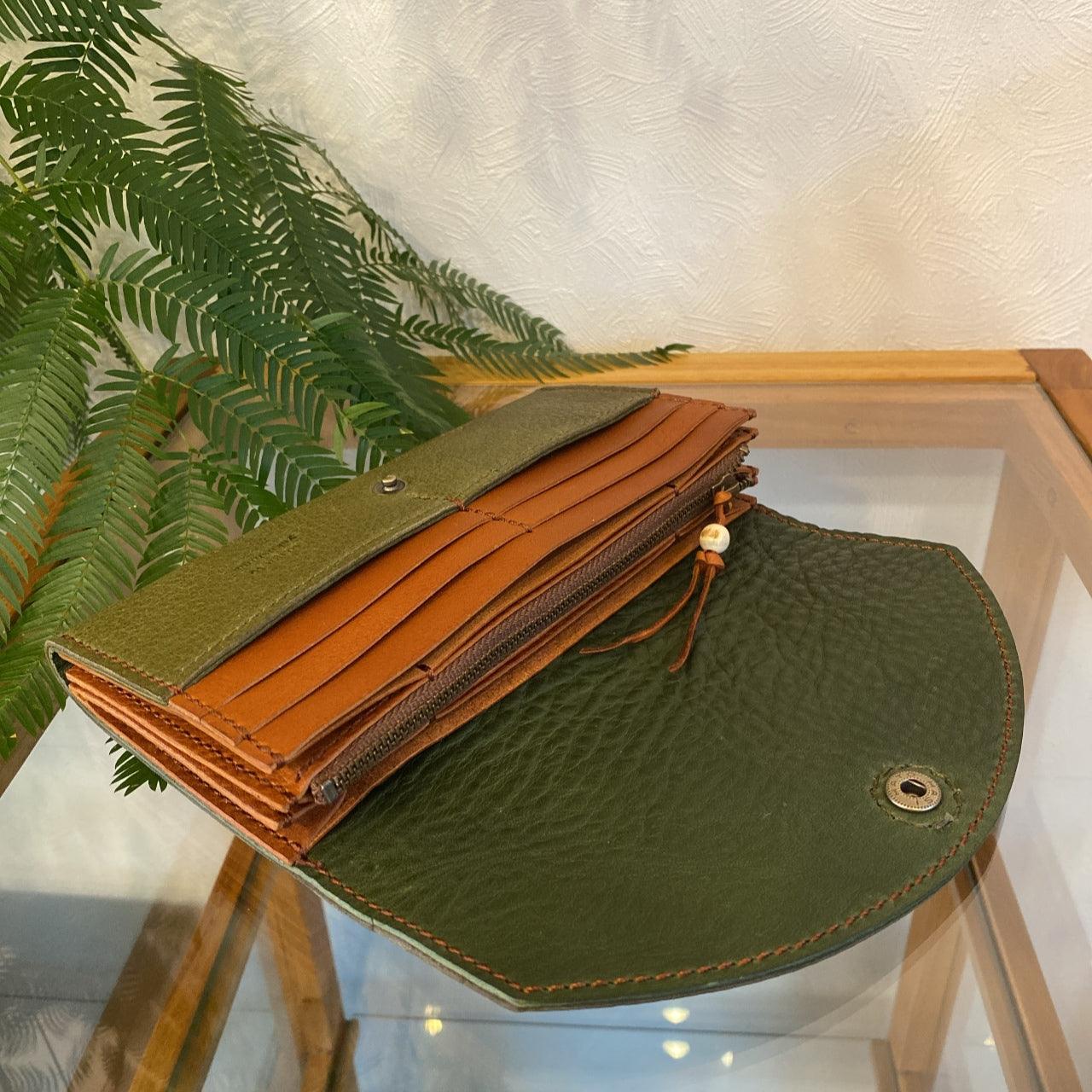 【屋久鹿革】ヤクシカと三日月のロングウォレット【受注生産】