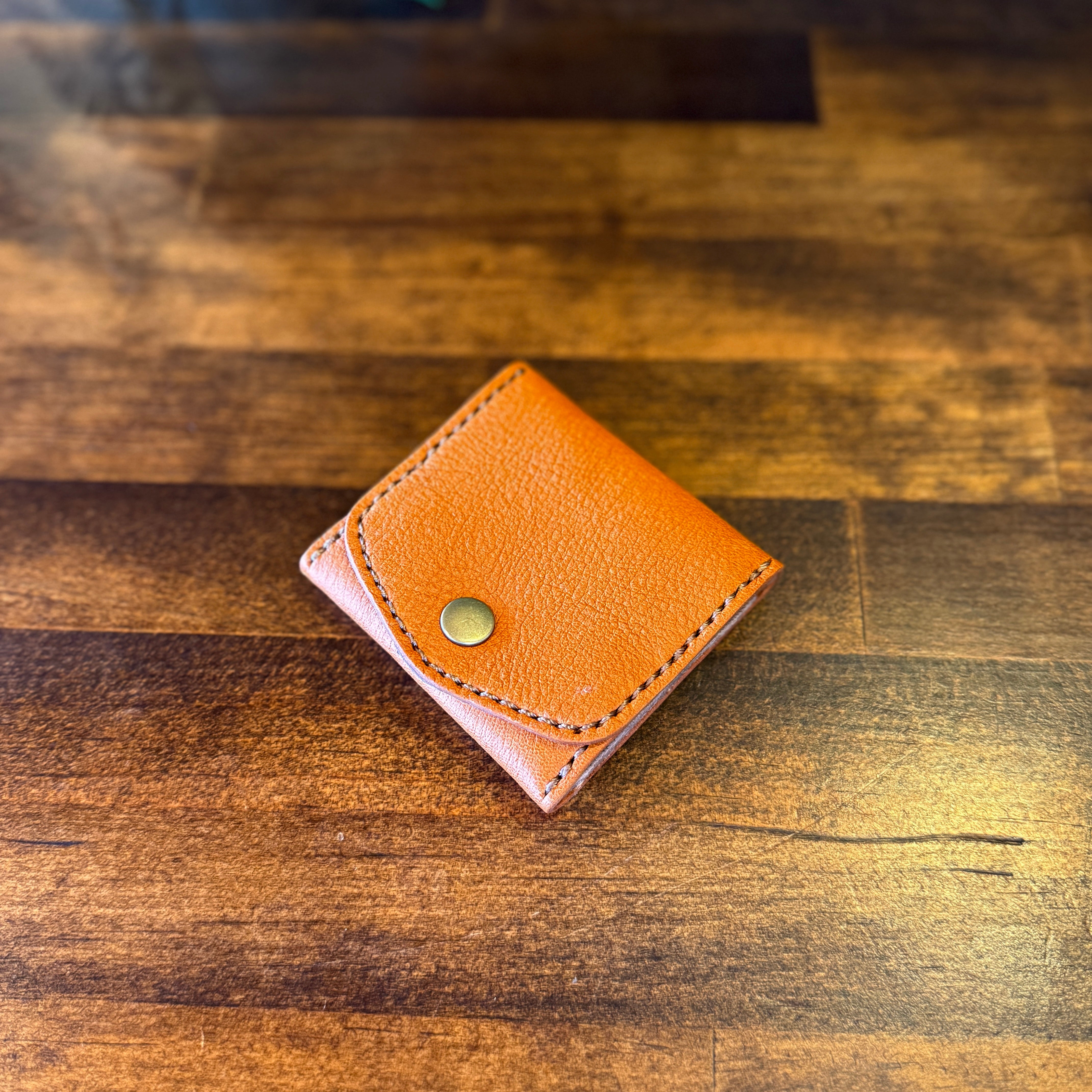 [Yakushika Deer Leather x Kyo-Shikagawa Deer Leather] Box Coin Purse / Camel
