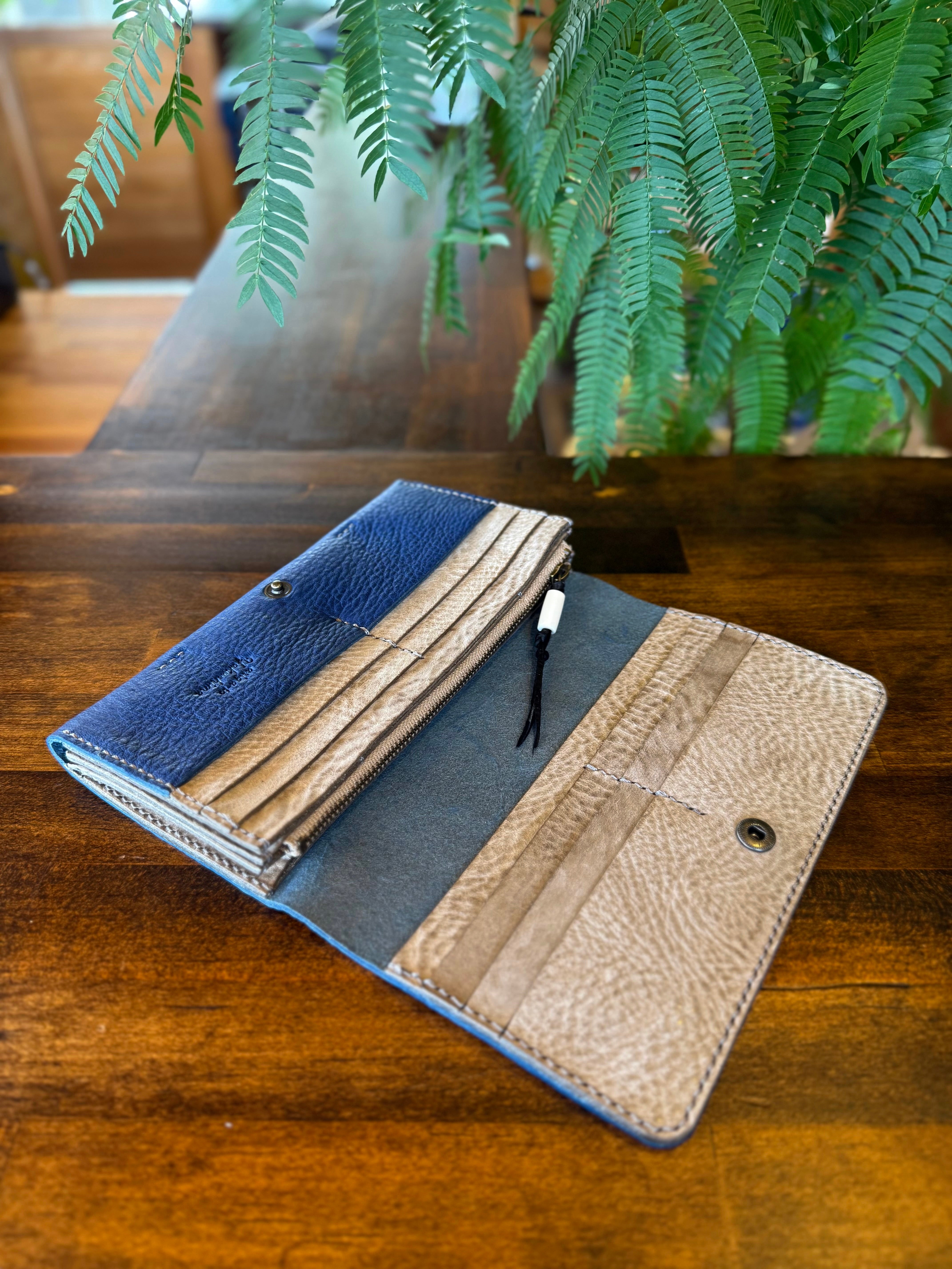 【蝦夷鹿革】『深海』長財布