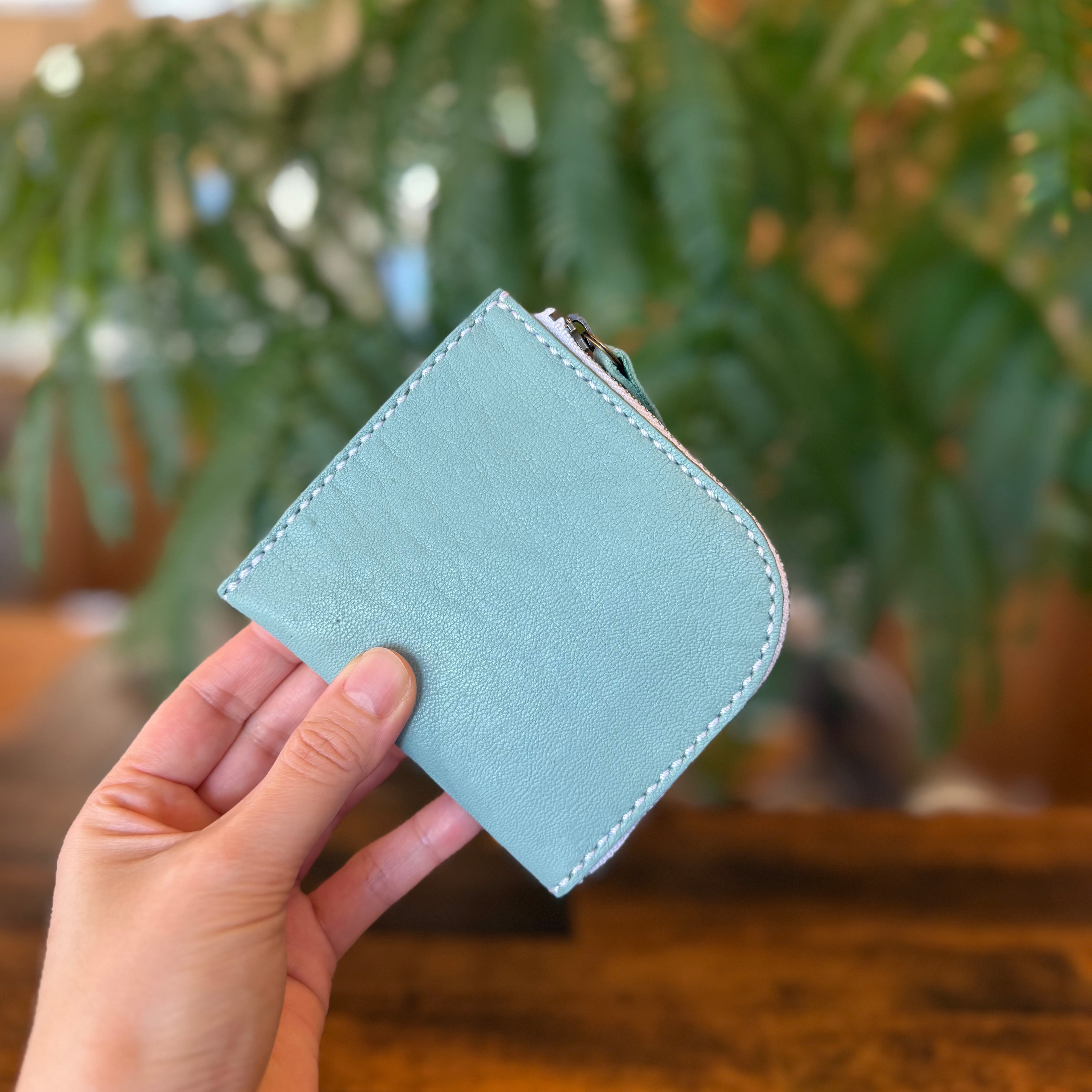 【屋久鹿革】島財布・ターコイズ