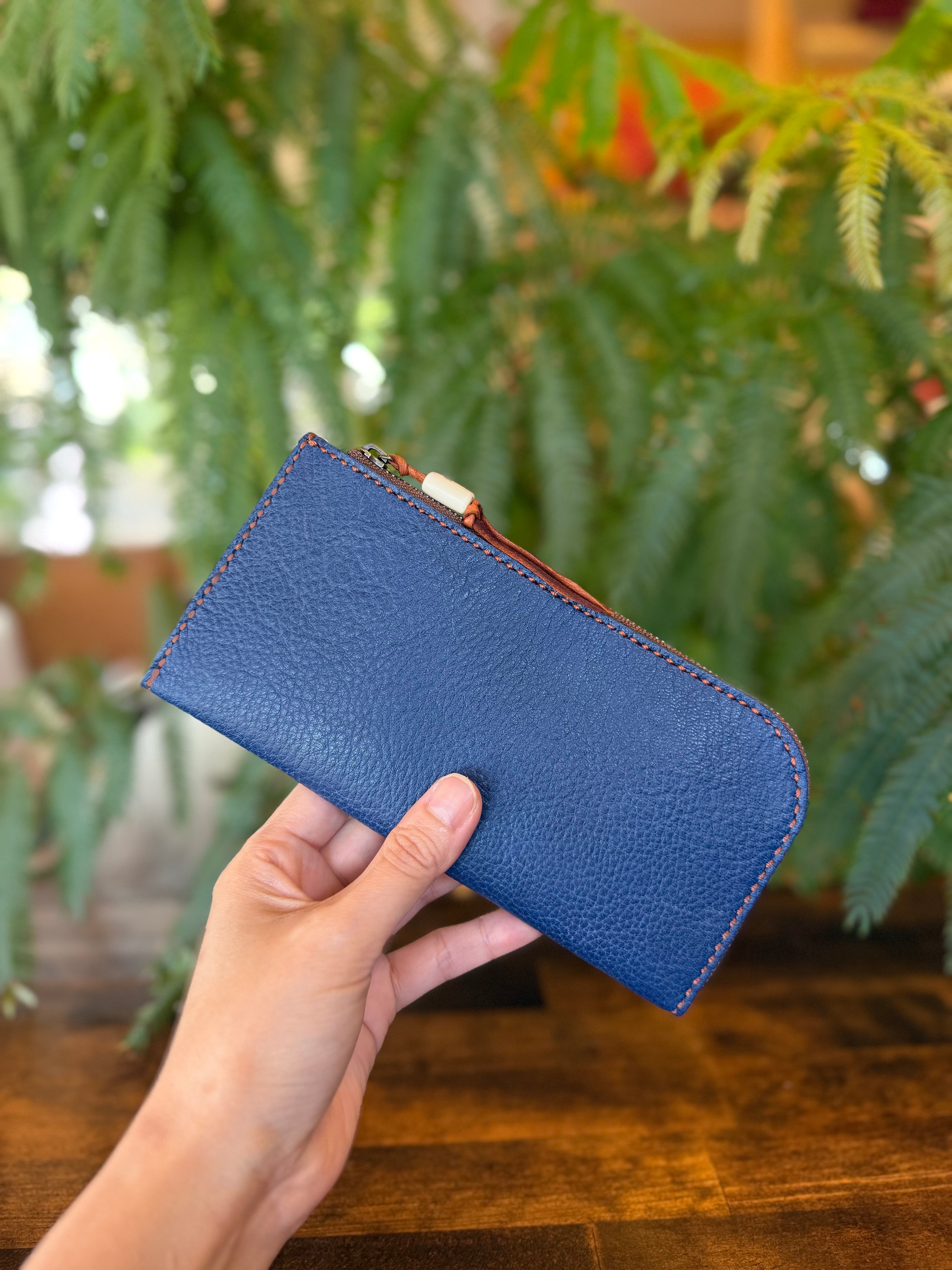 【蝦夷鹿革】島財布セミロング