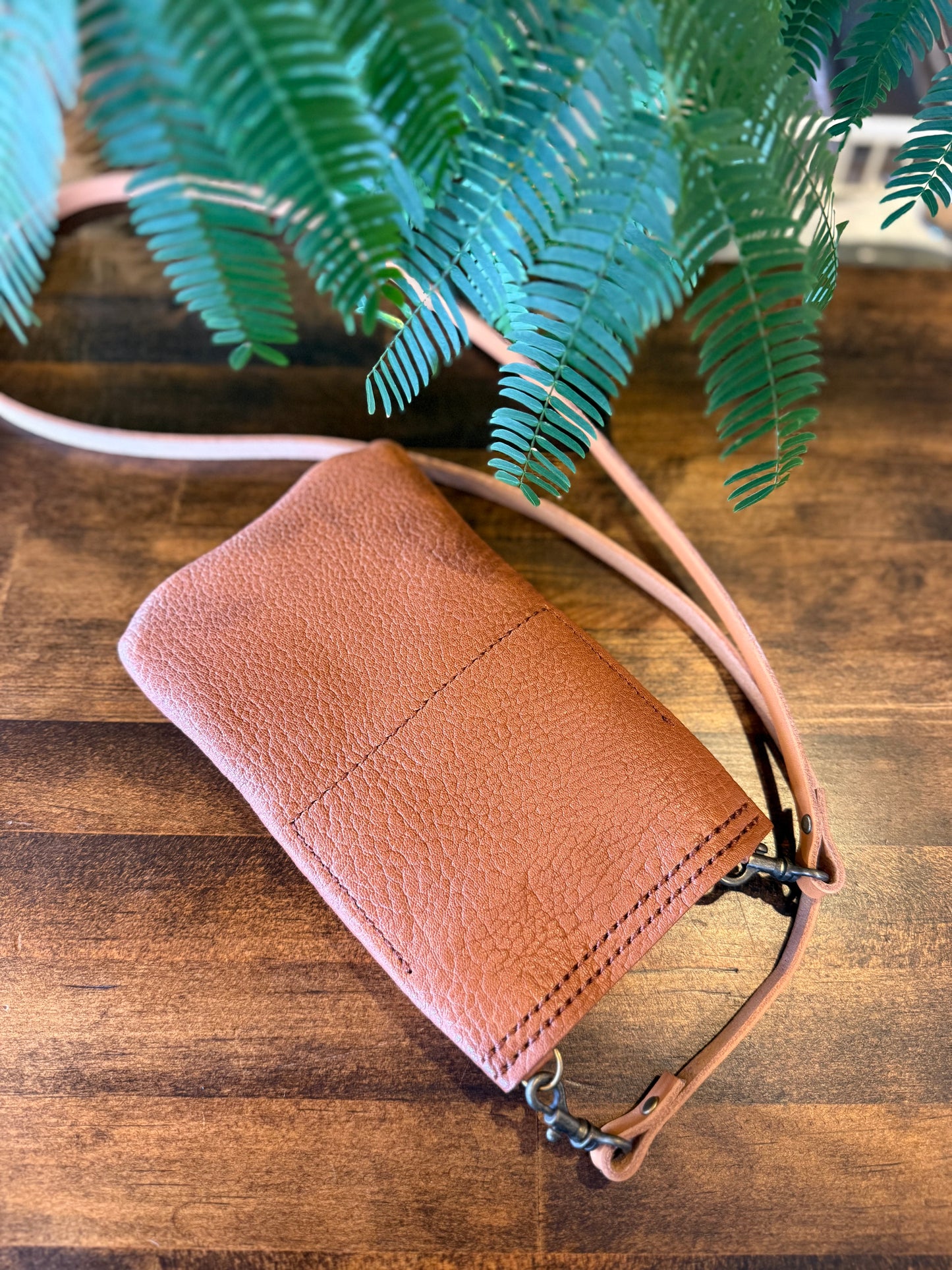 サコッシュ・京鹿革×屋久鹿のツノ（ブラウン）