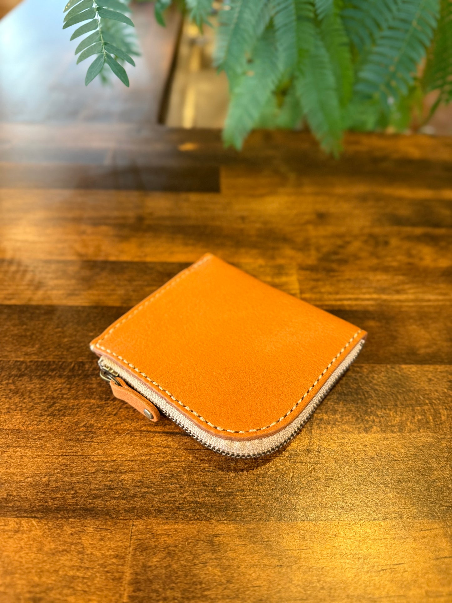 【屋久鹿革】島財布・キャメル