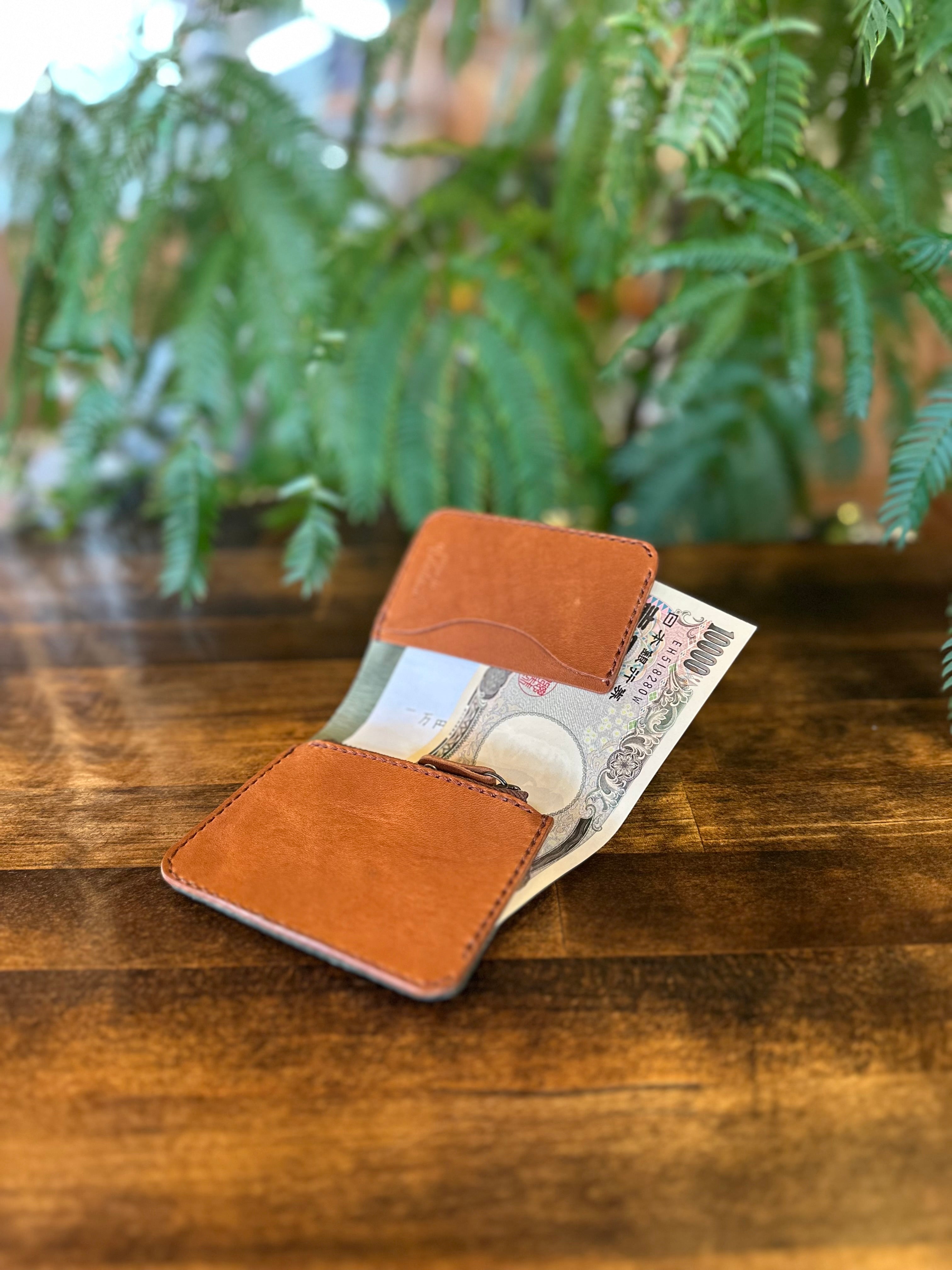 【屋久鹿革】家計管理Wallet(カーキ)