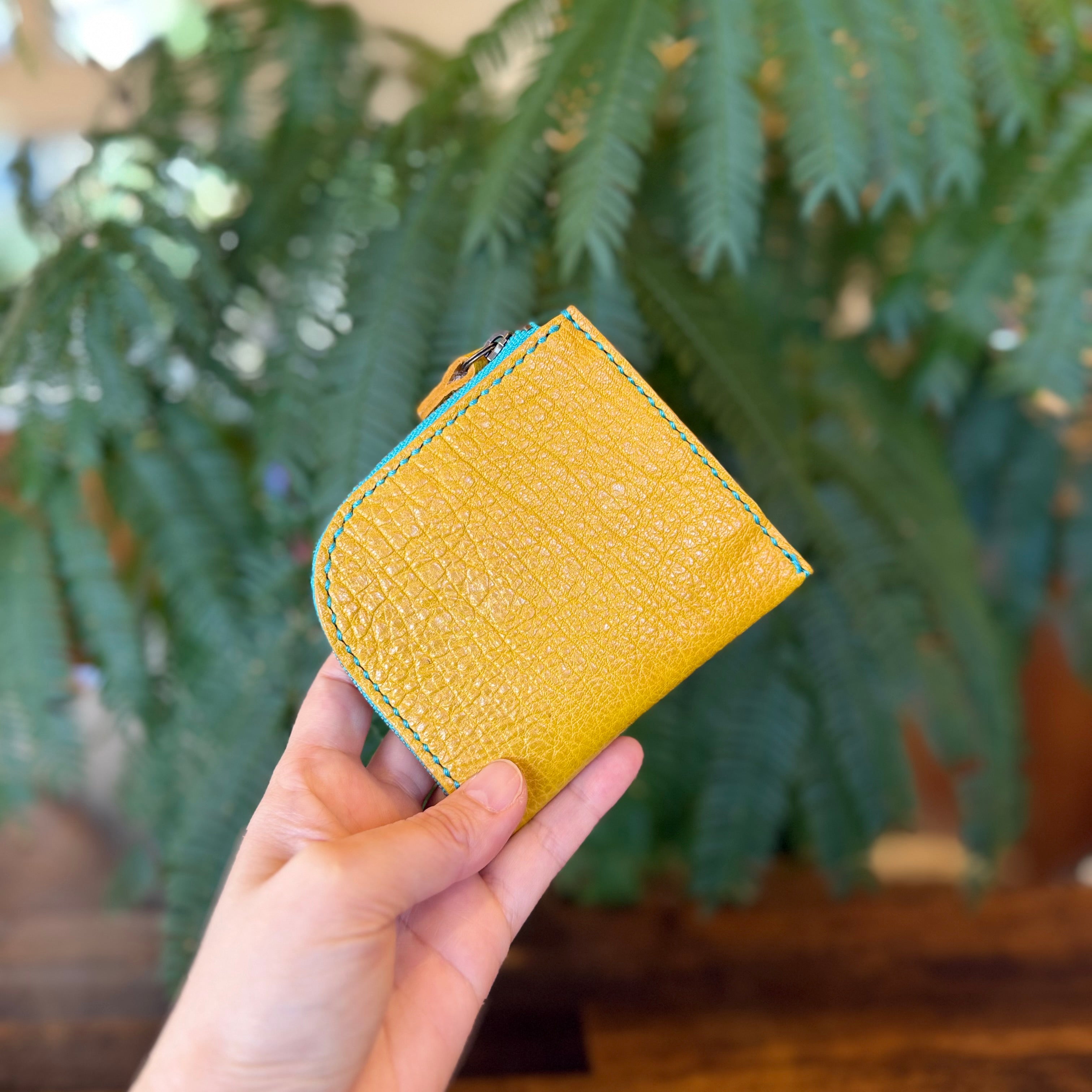 [Yakushika Leather] Island Wallet / Mustard