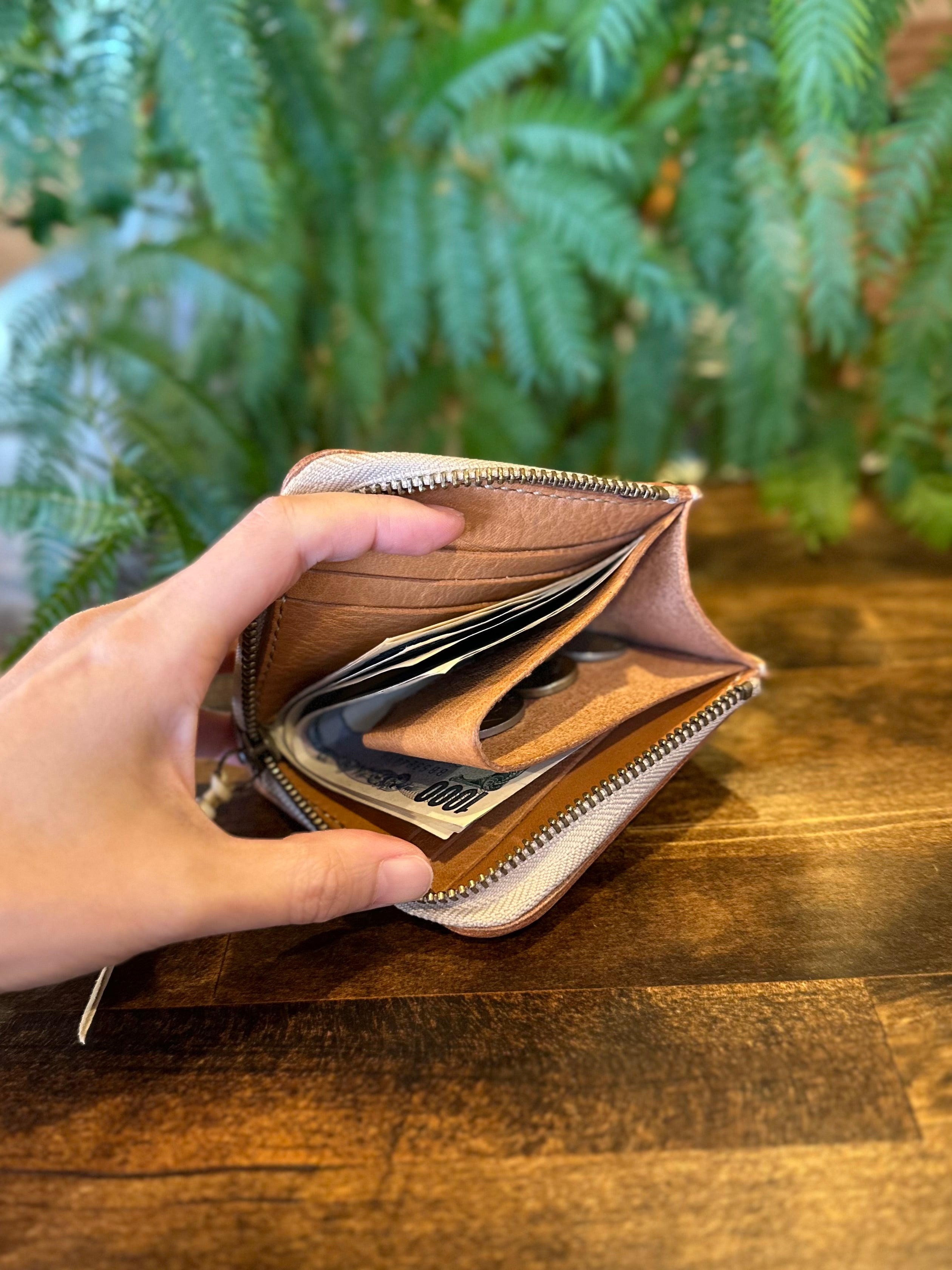 【屋久鹿革】究極の島財布(キャメル)