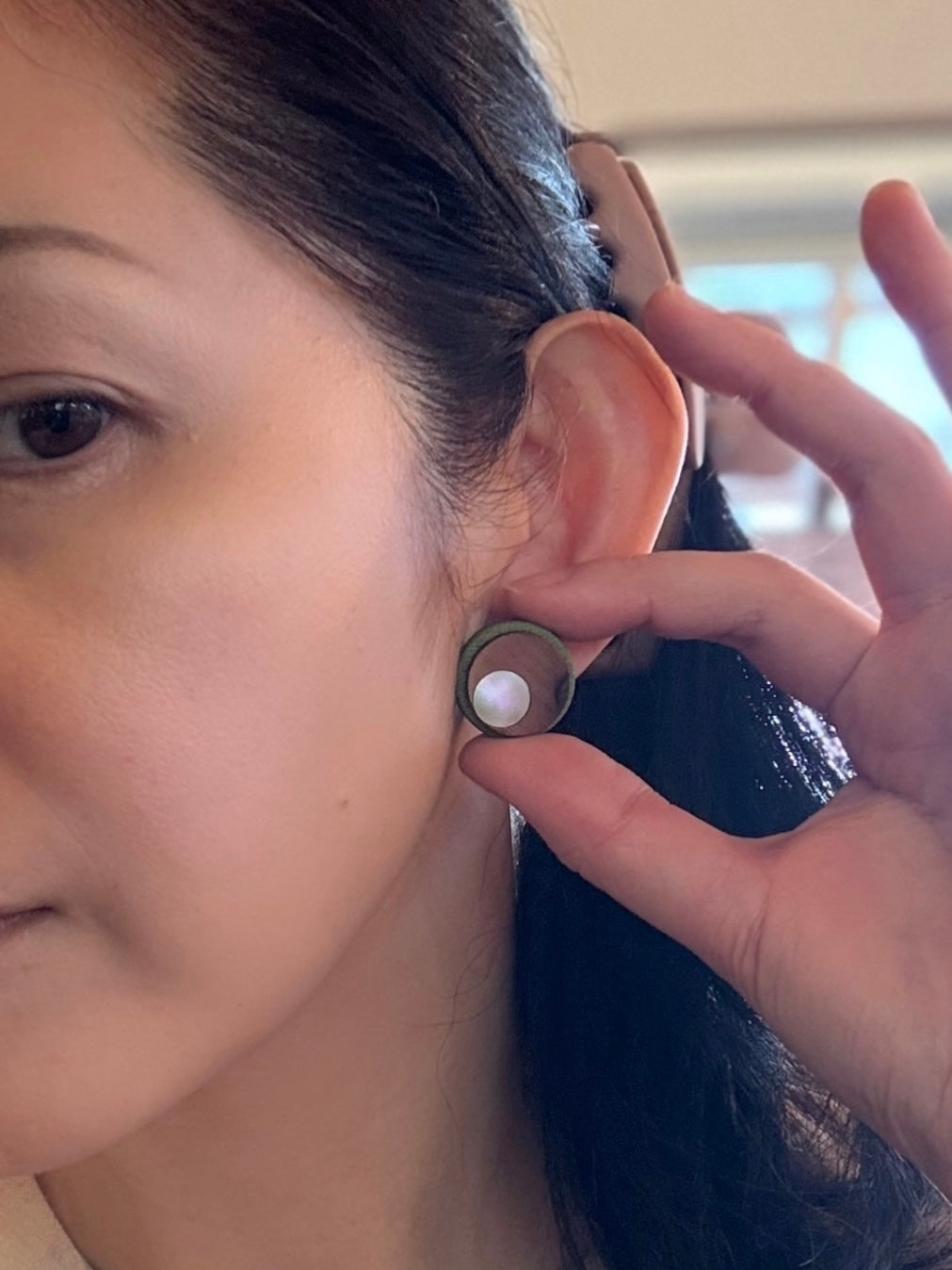 屋久杉×夜光貝 ピアス