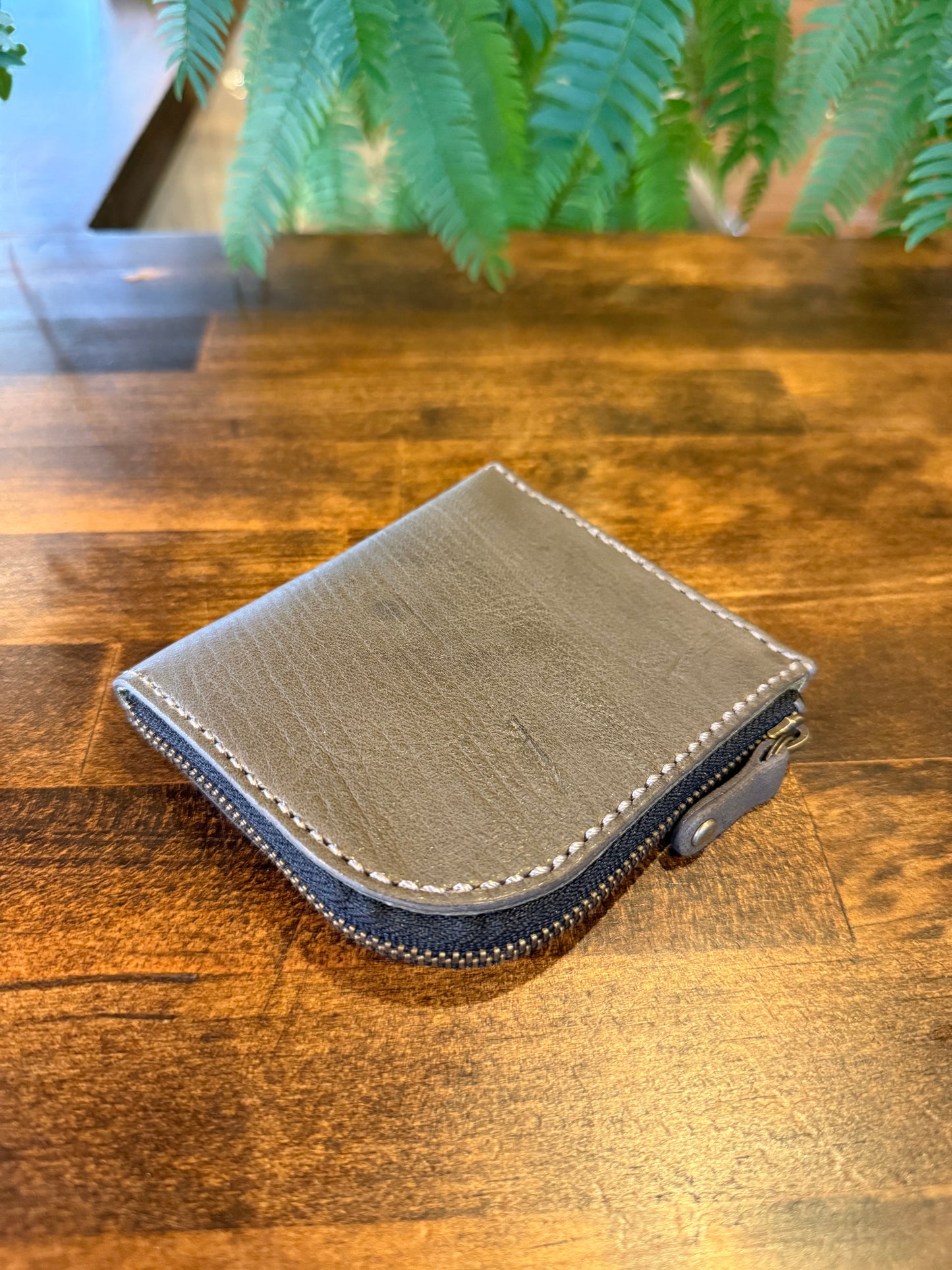 【屋久鹿革】島財布・カーキ