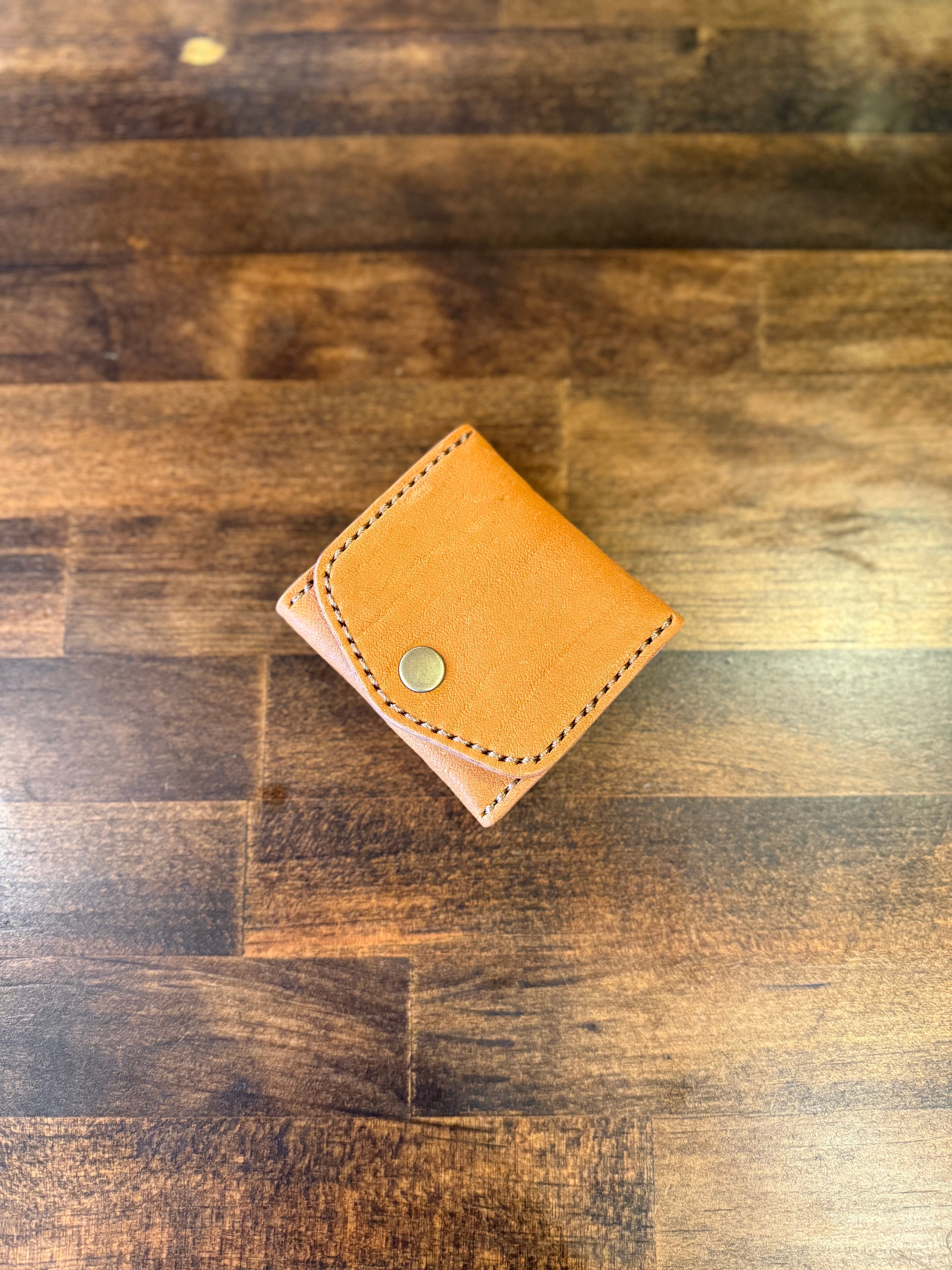 【屋久鹿革×京鹿革】BOX型コインケース(キャメル）