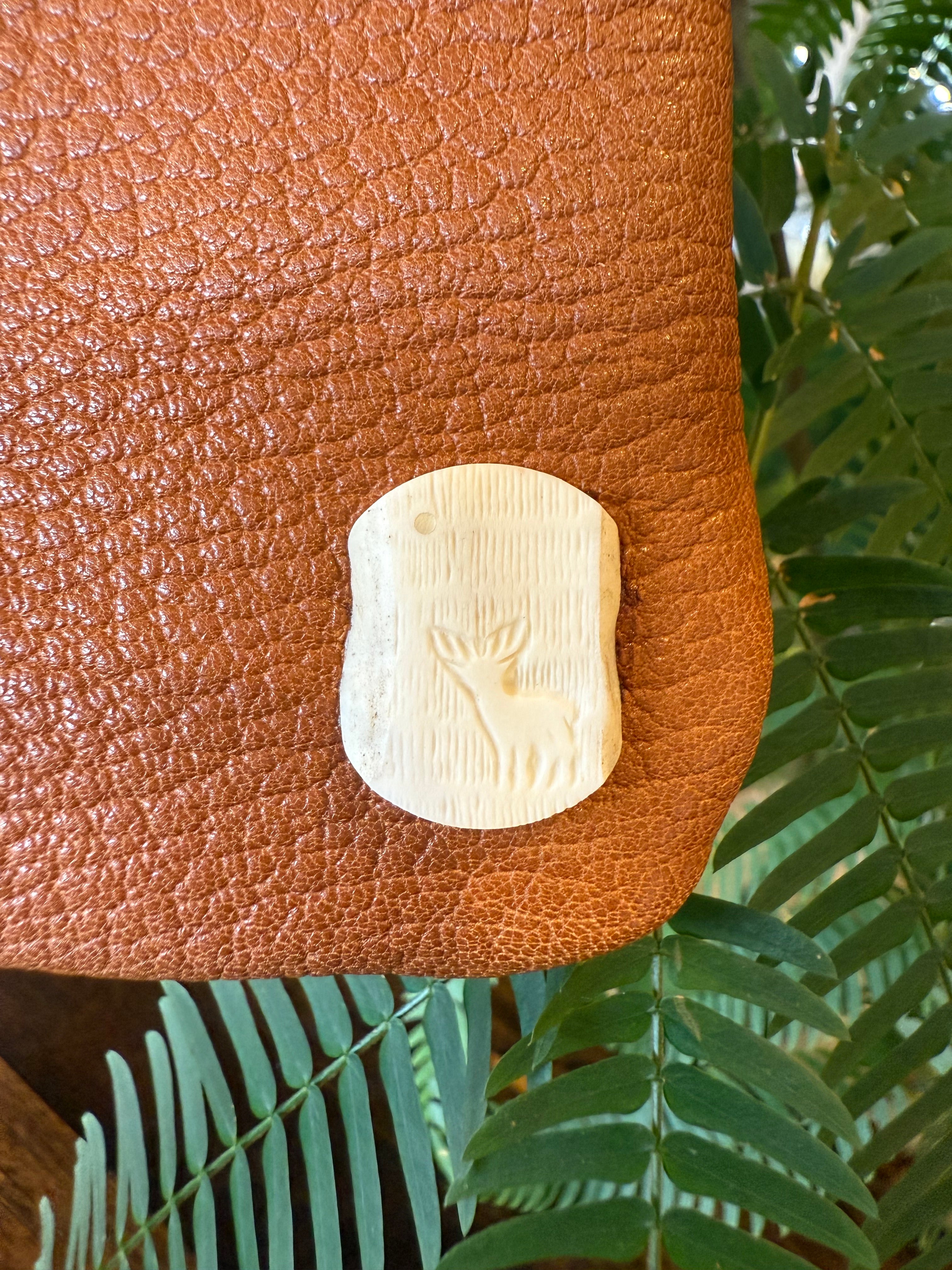 サコッシュ・京鹿革×屋久鹿のツノ（ブラウン）