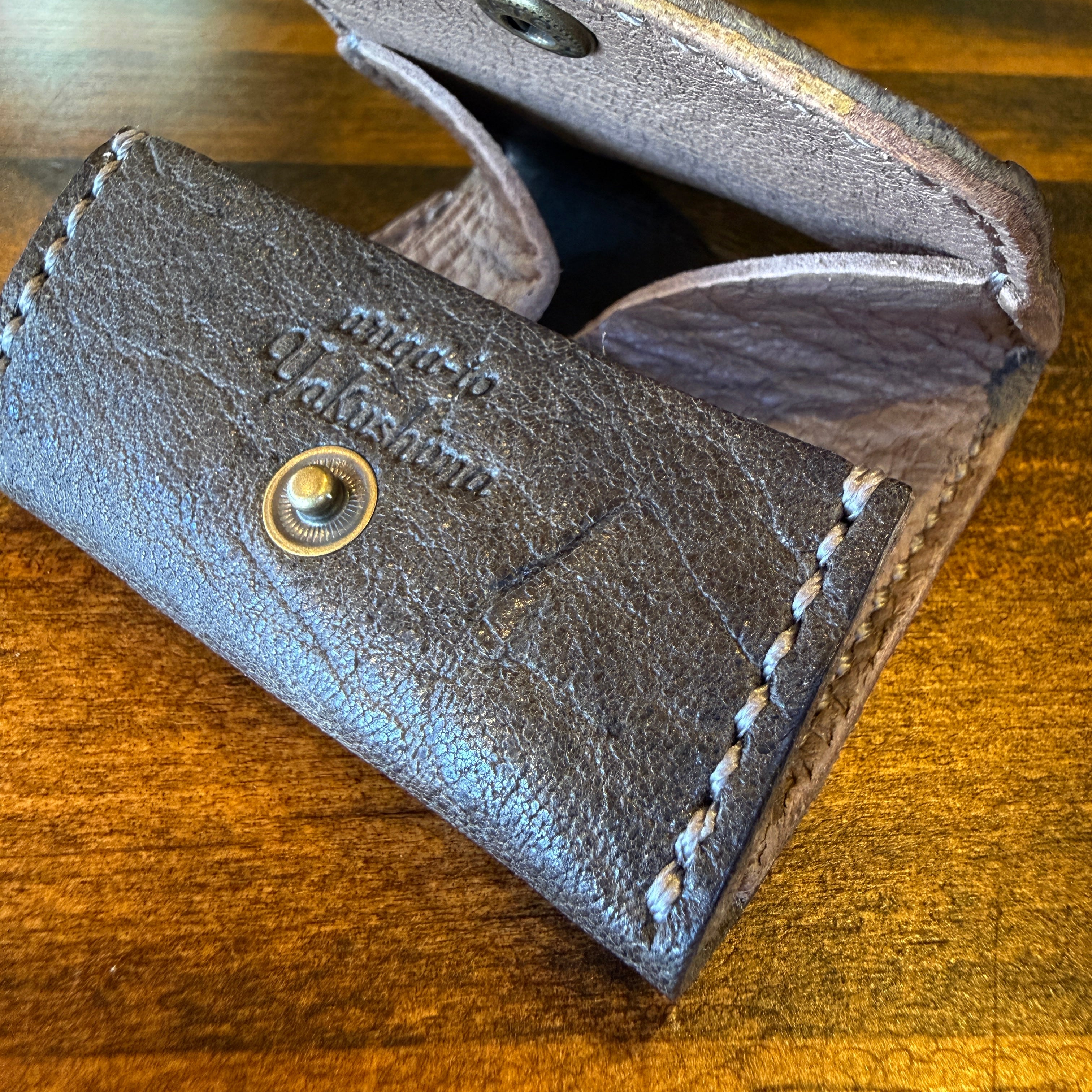 [Yakushika Leather x Kyojishika Leather] Box Coin Purse / Khaki