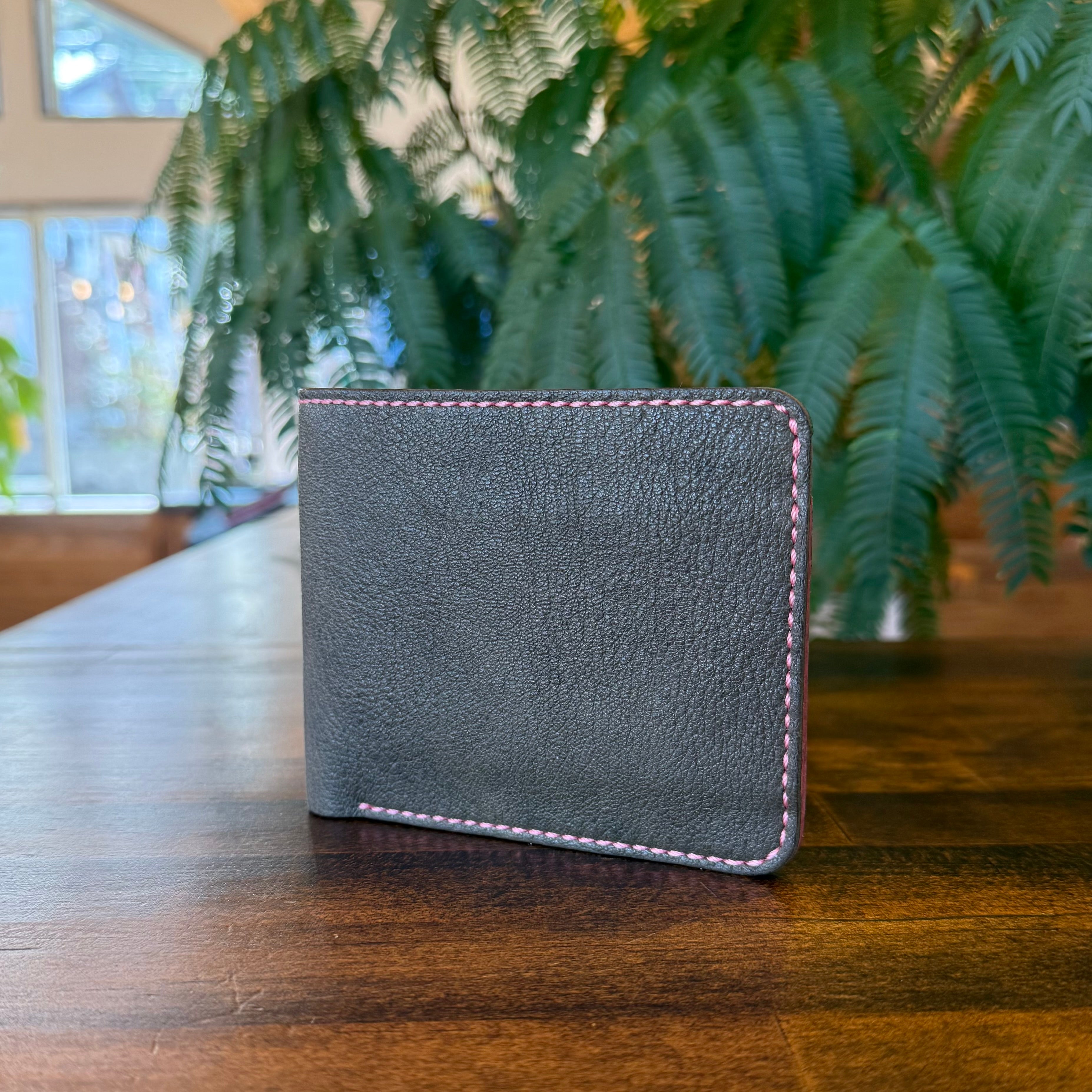 【屋久鹿革】二つ折り財布／山桜