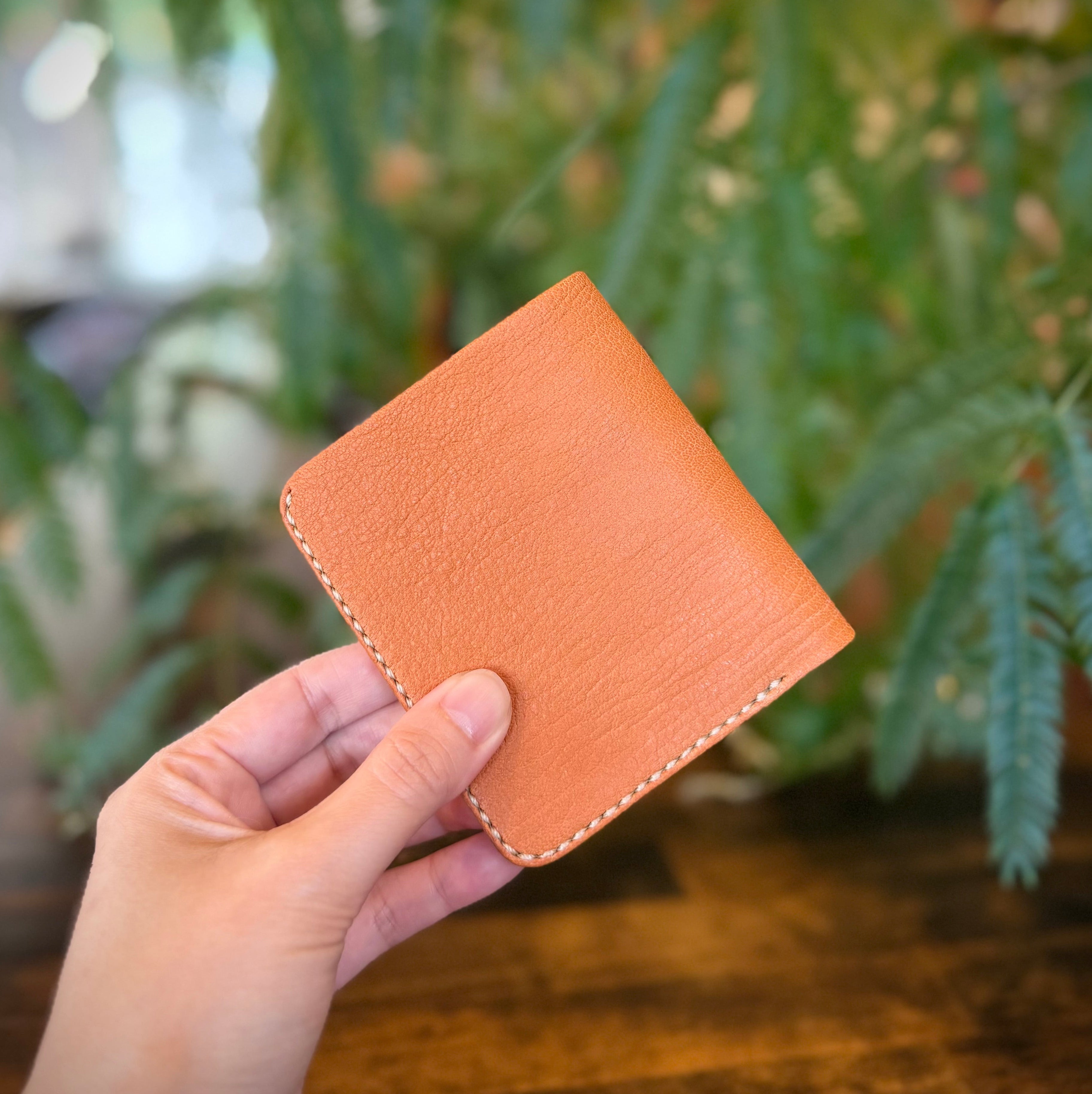[Yakushika Deer Leather] Household Budget Wallet / Camel