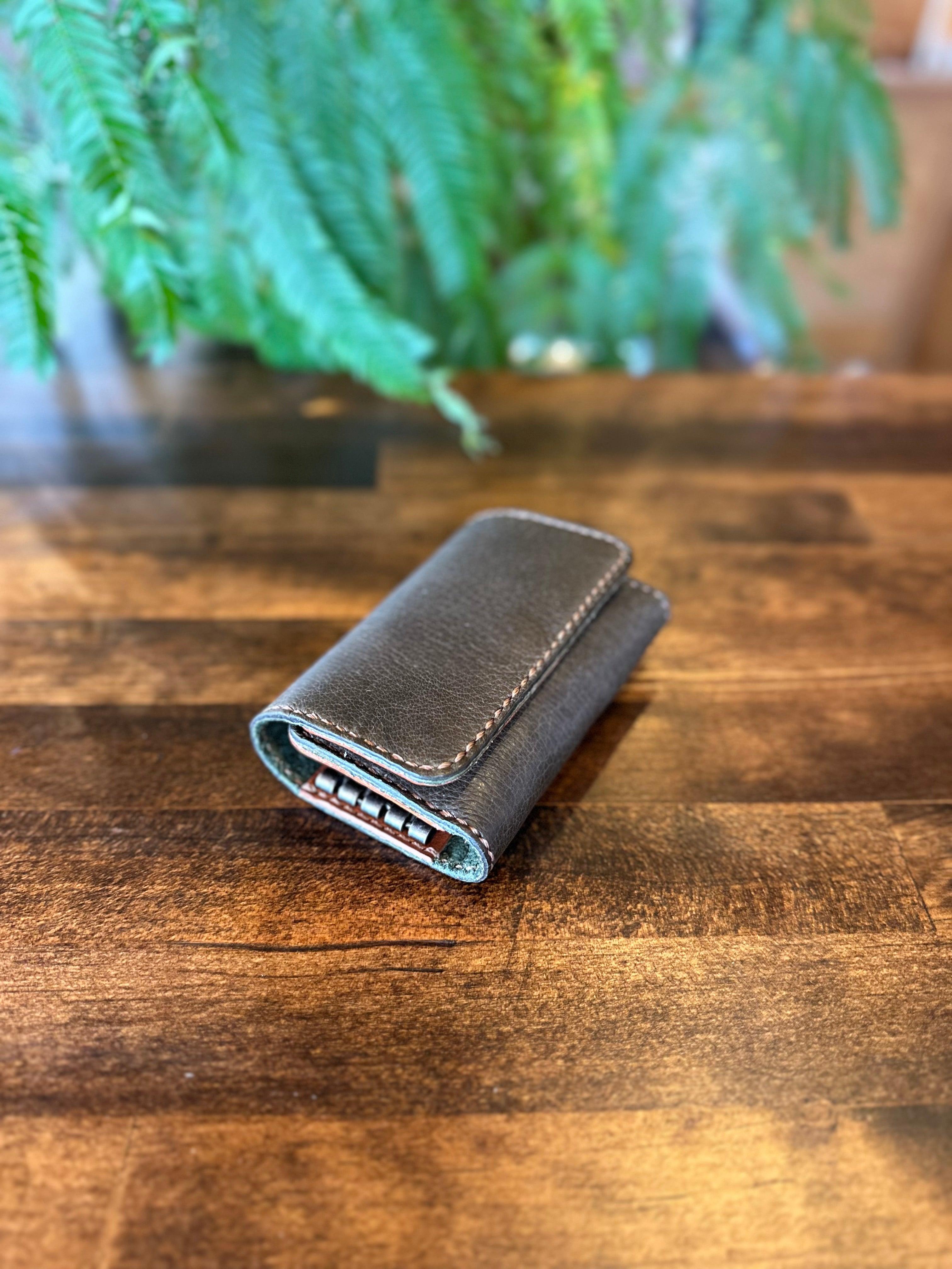 【屋久鹿革】おさいふキーケース(カーキ)