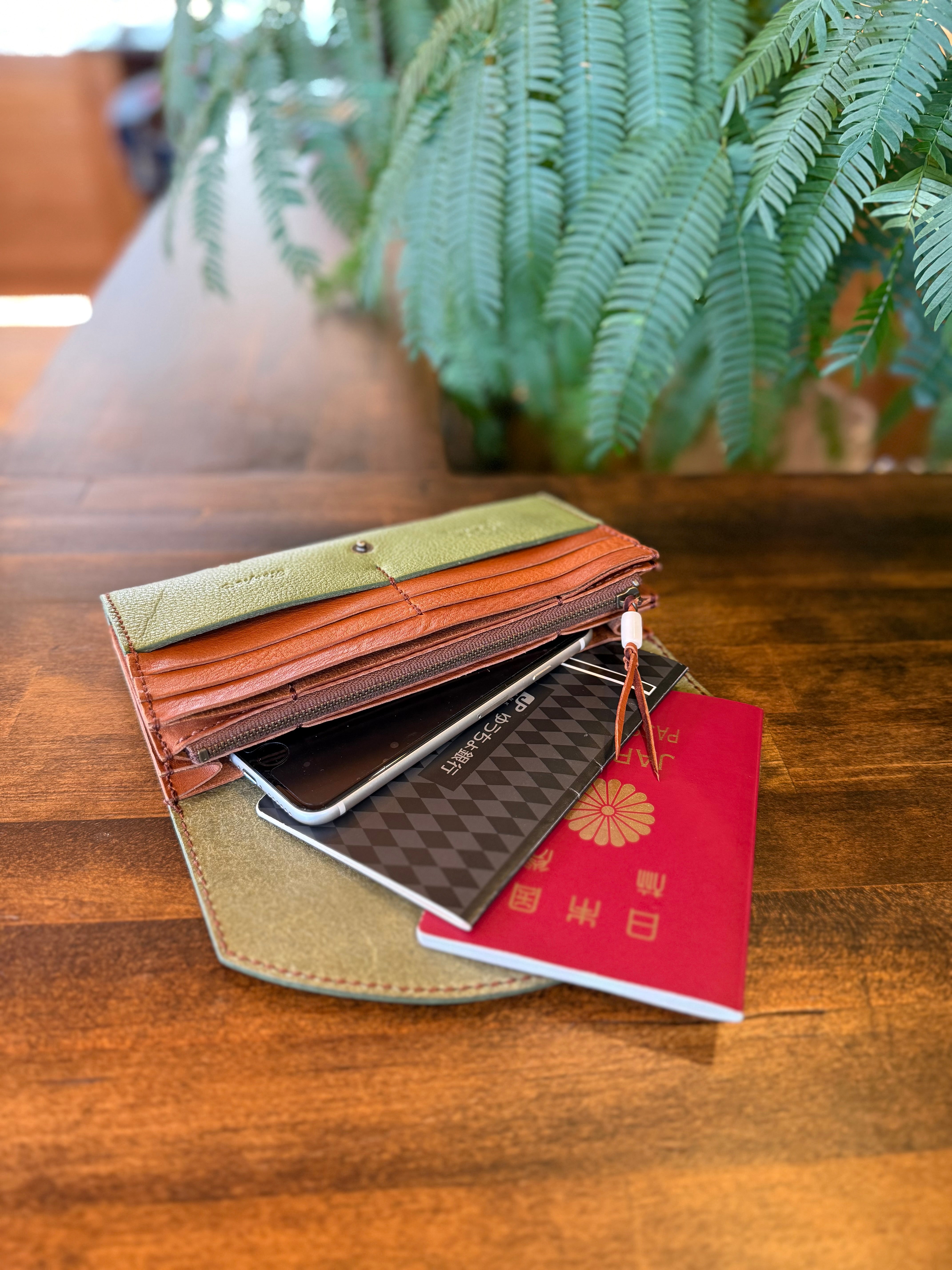 【屋久鹿革】ヤクシカと三日月のロングウォレット【受注生産】