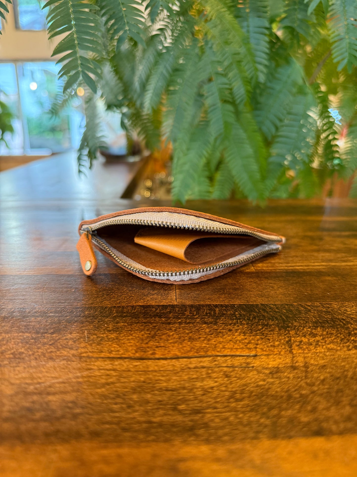 【屋久鹿革】島財布・キャメル