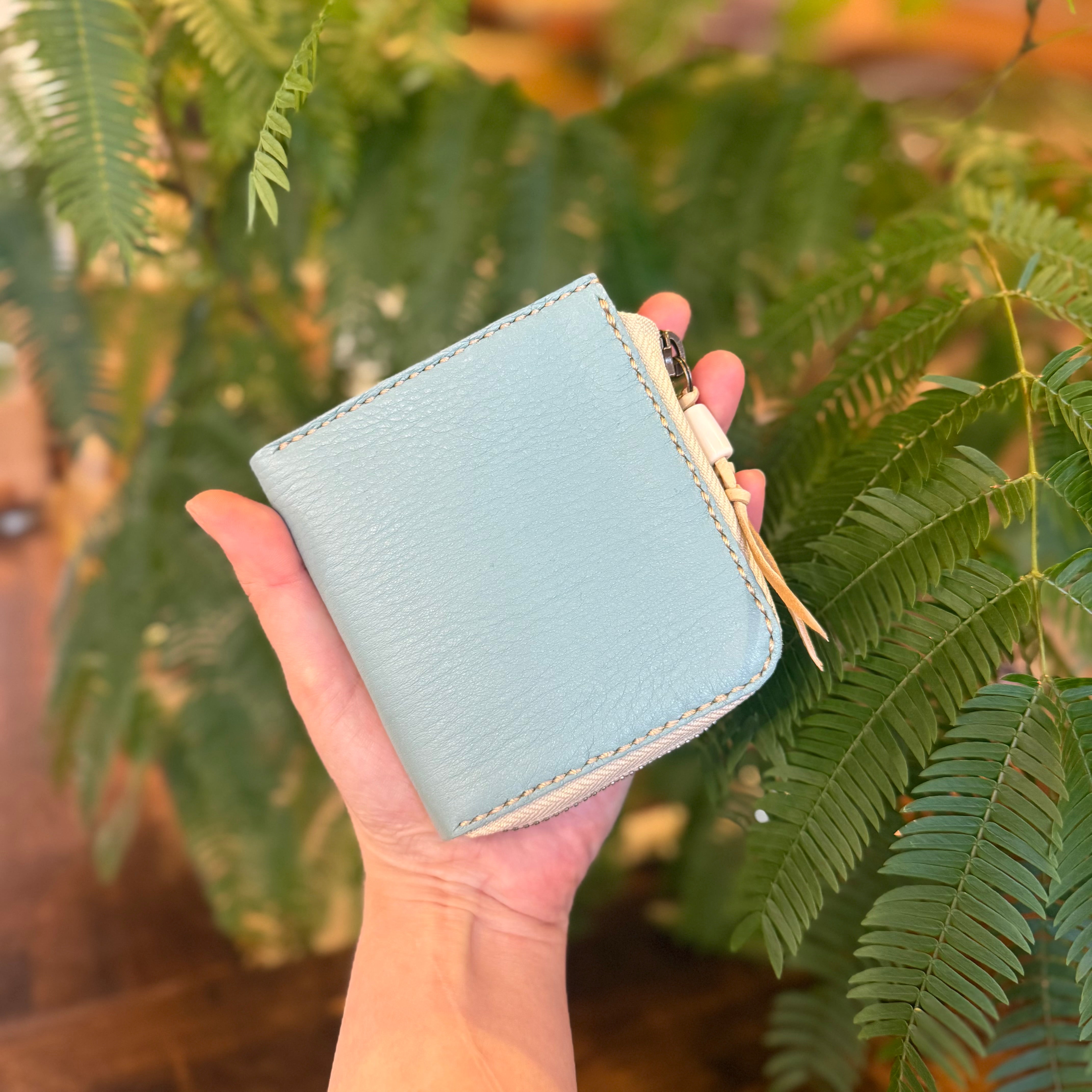 【屋久鹿革】究極の島財布(ターコイズ)