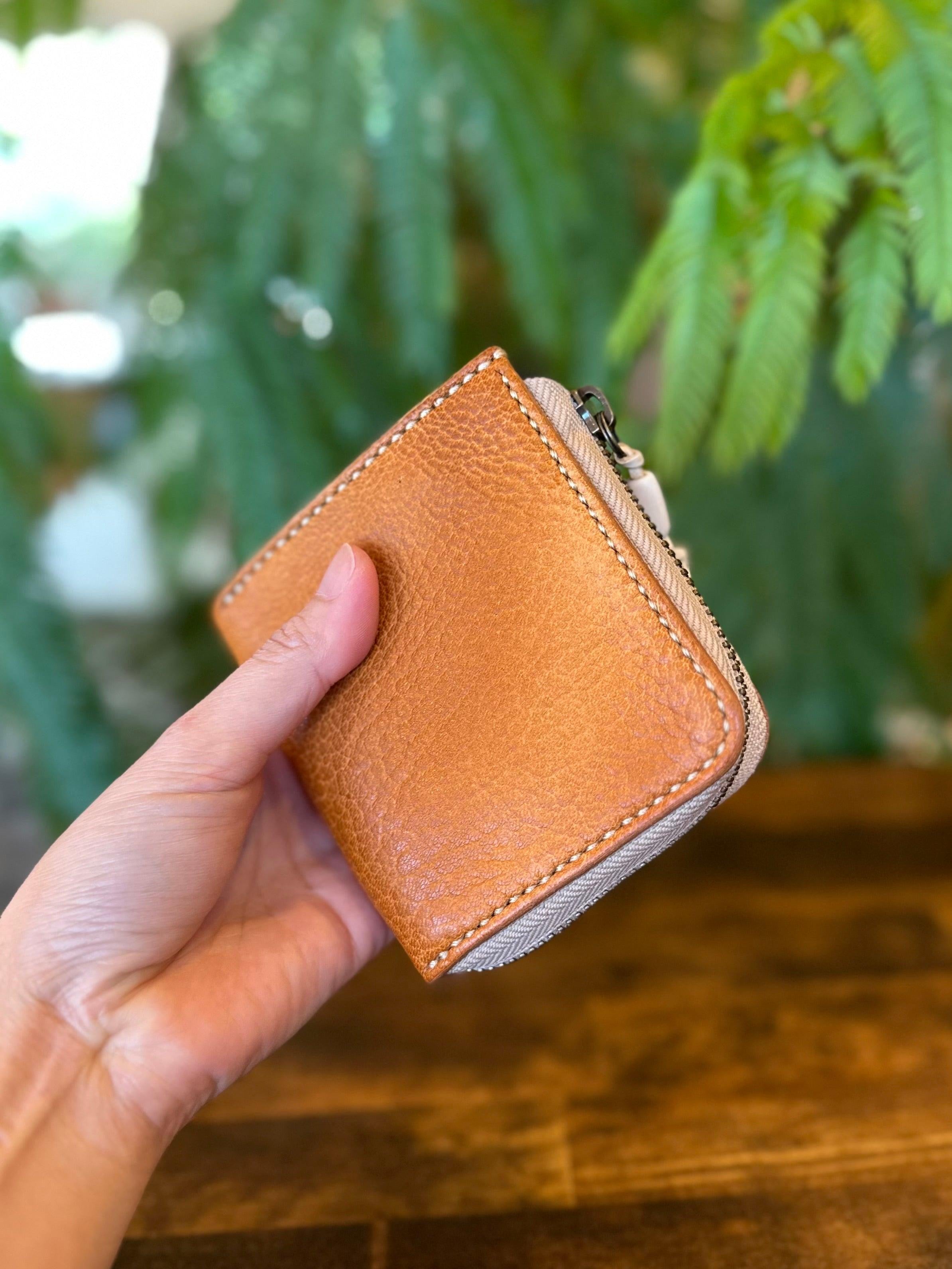 【屋久鹿革】究極の島財布(キャメル)