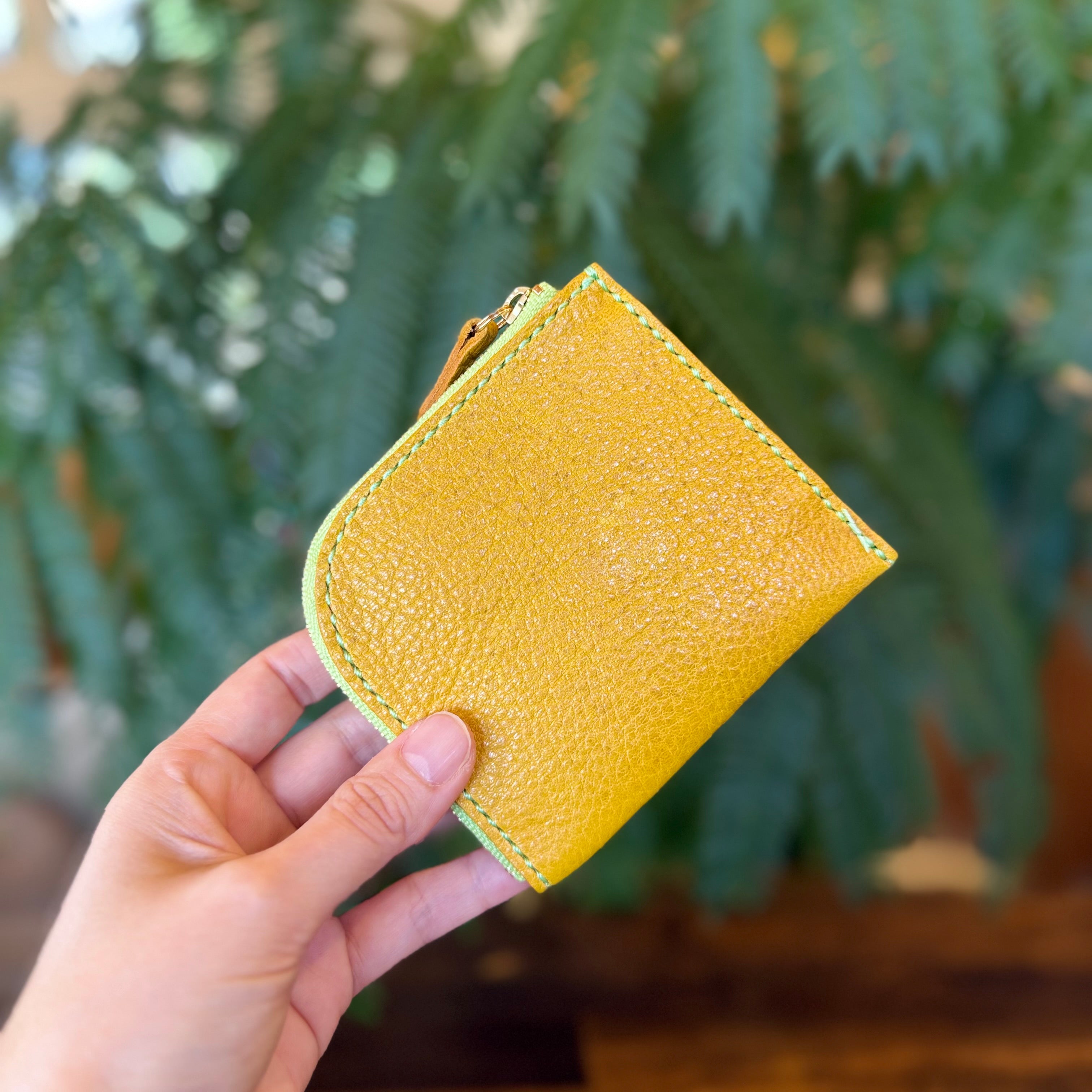 [Yakushika Leather] Island Wallet / Mustard