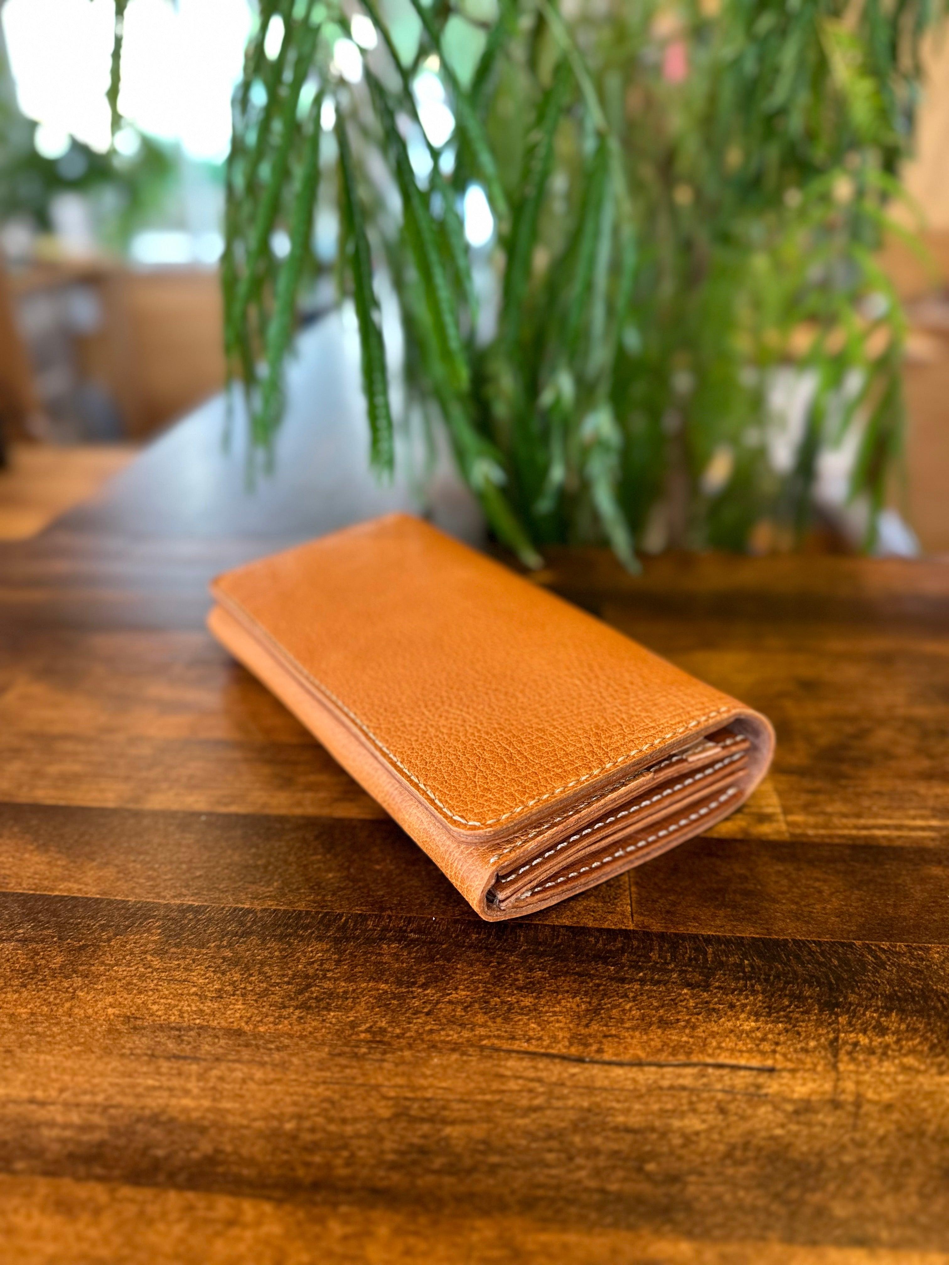 【屋久鹿革】『島の土色』長財布【受注生産】