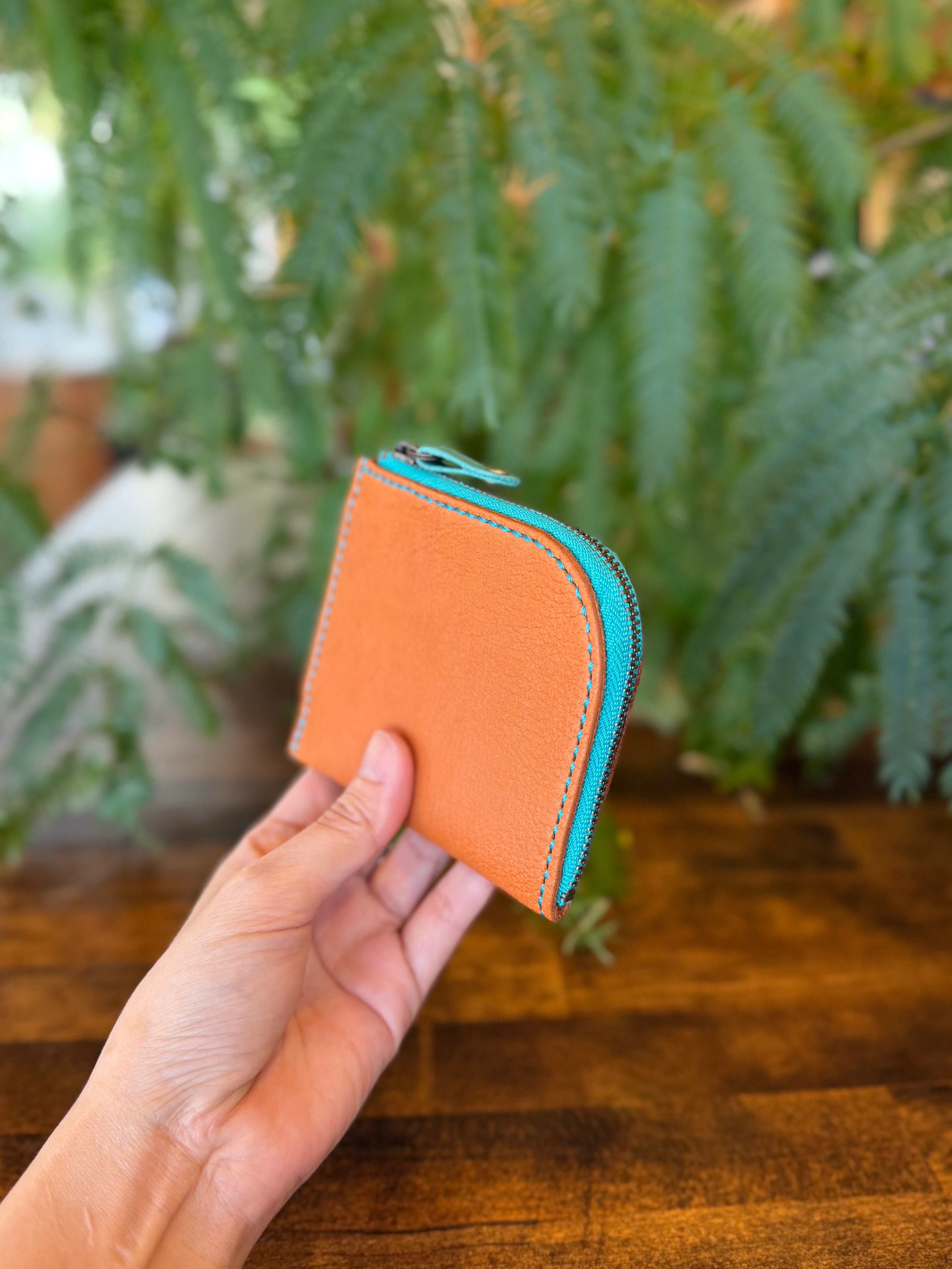 【屋久鹿革】島財布・キャメル