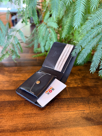 【京鹿革】二つ折り財布「黒味岳」