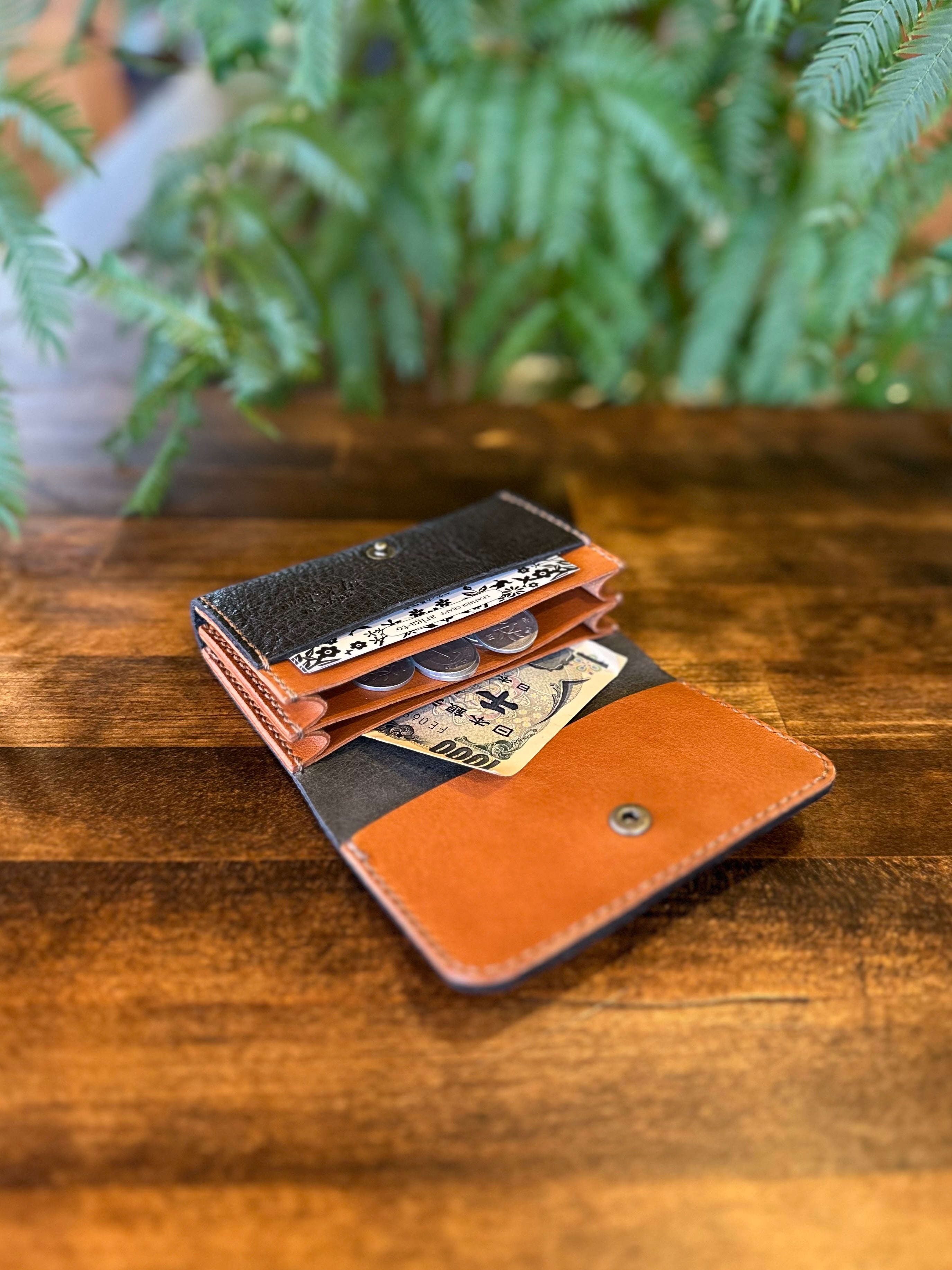 【屋久鹿革】おさいふ名刺入れスクエアタイプ