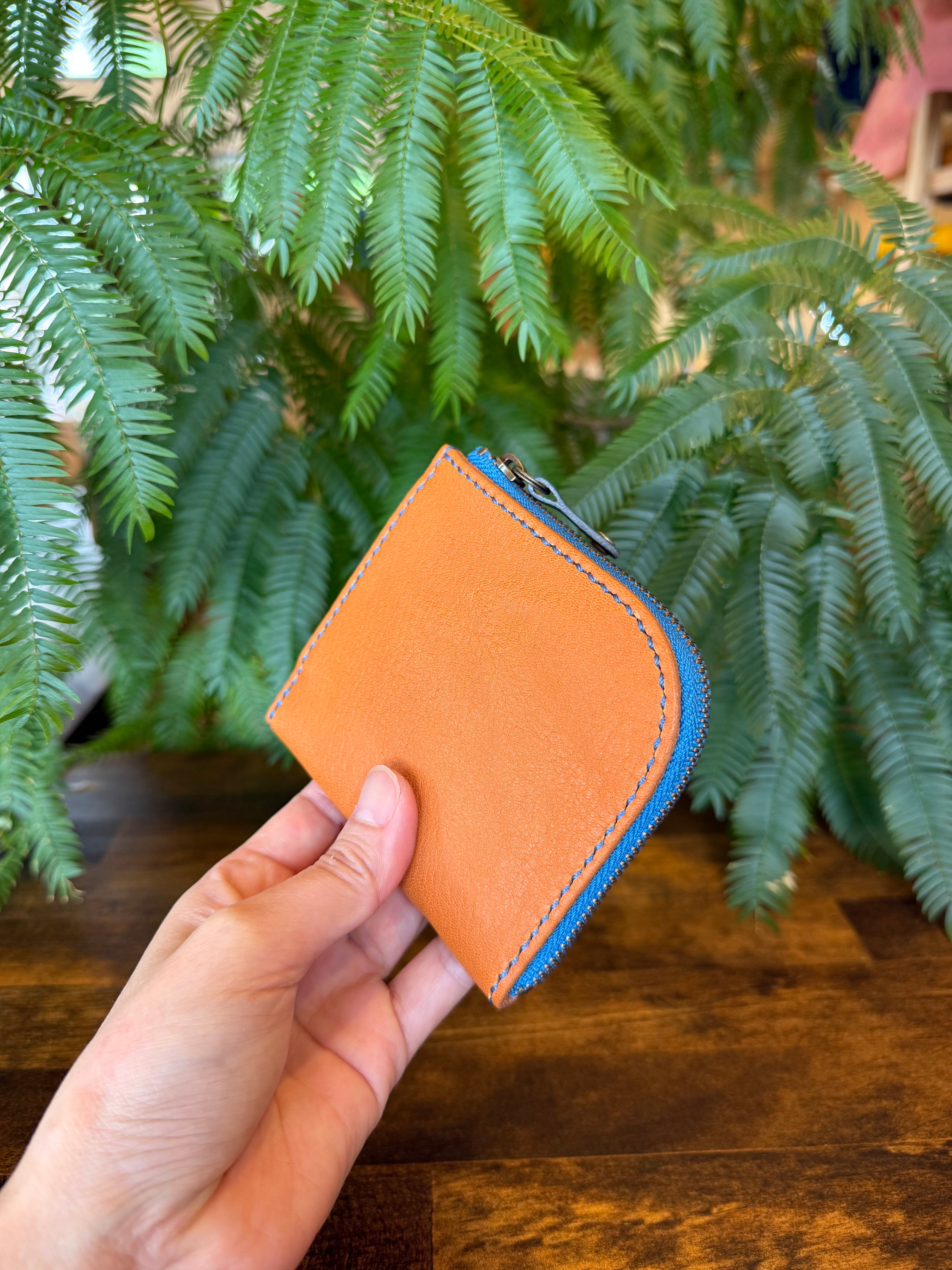 【屋久鹿革】島財布・キャメル