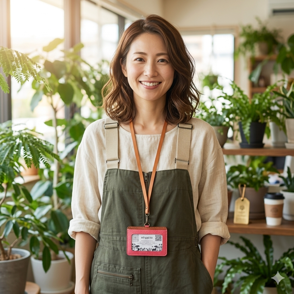 社員証入(屋久鹿革×栃木レザー)